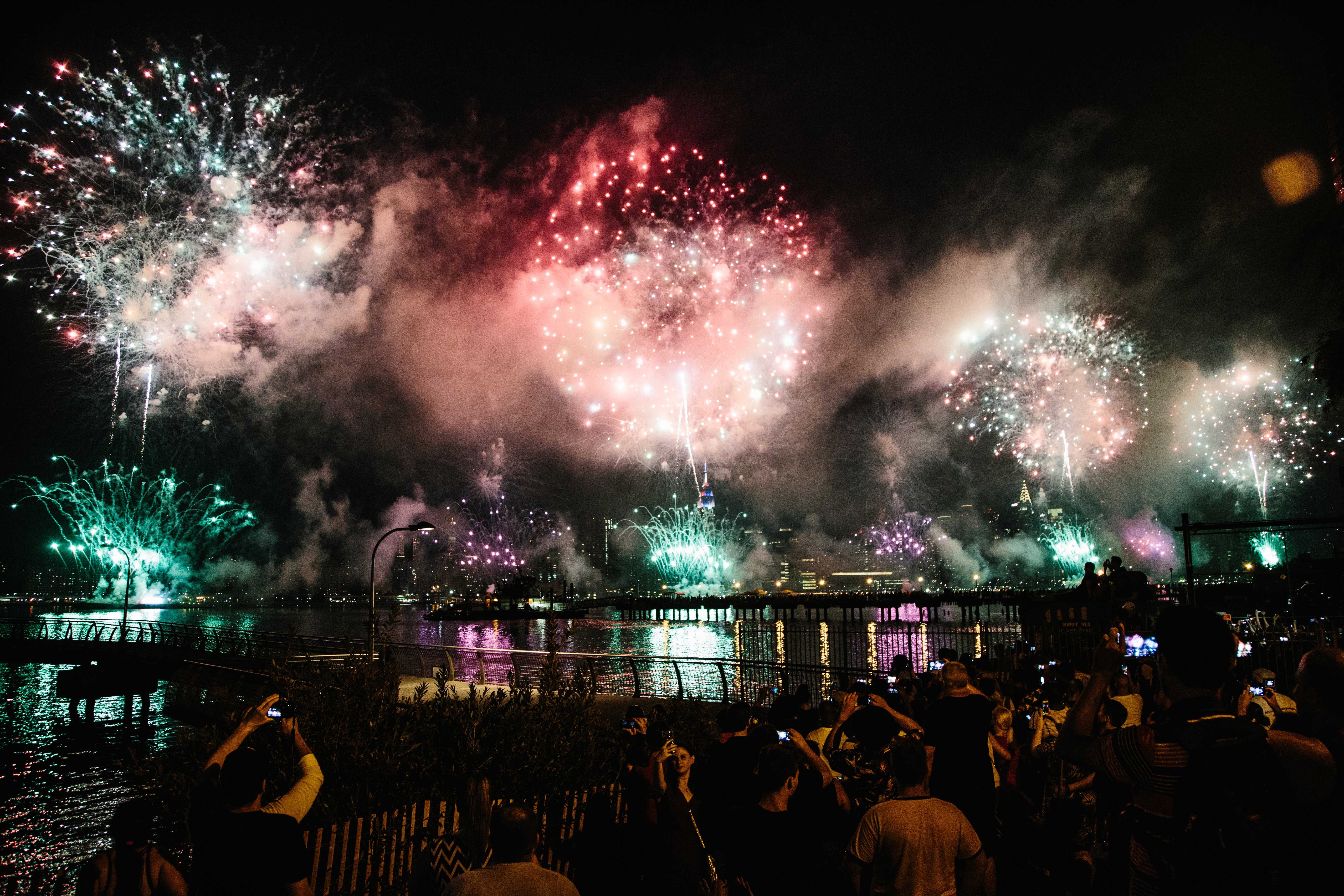Macy's fireworks on the 4th of July in New York
