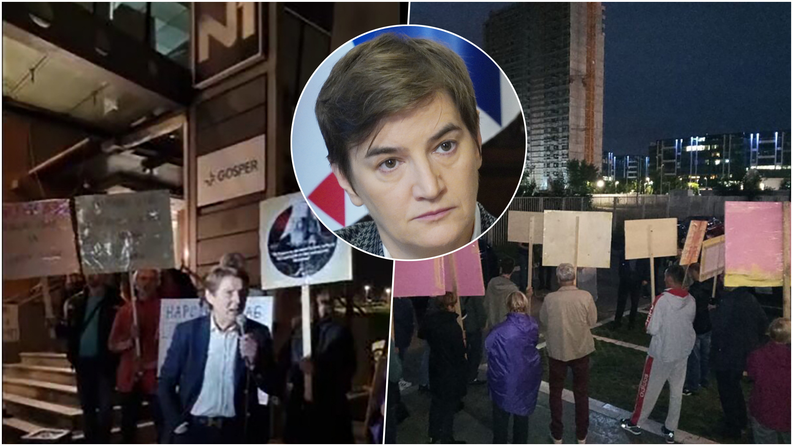 Ana Brnabić, napad, upad na N1, kombo Foto: TANJUG/ VLADIMIR ŠPORČIĆ