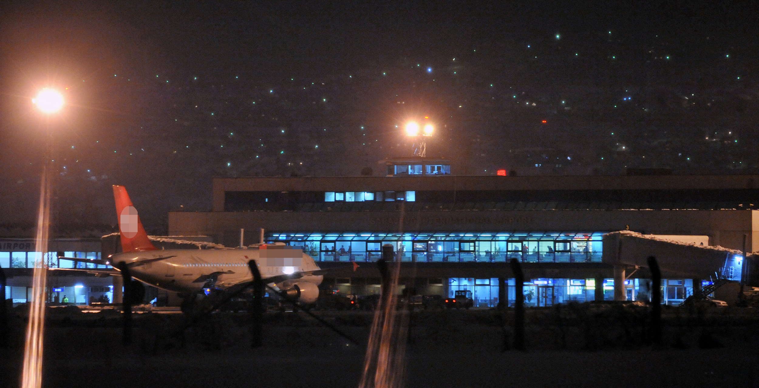 Sarajevo aerodrom noć