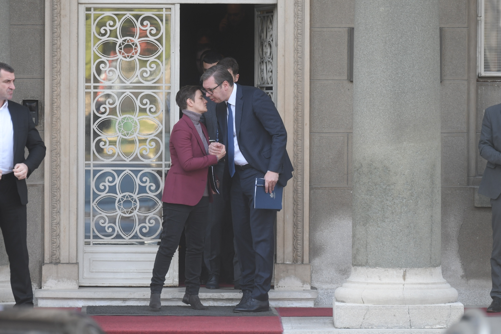 Beograd 07.02.2023. Ministri Srpske napredne stranke na razgovorima sa predsednikom Srbije Aleksandrom Vučićem, u predsedništvu Srbije. Predsedništvo Srbije, SNS, ministri, razgovor Foto: Dragan Mujan/Nova.rs