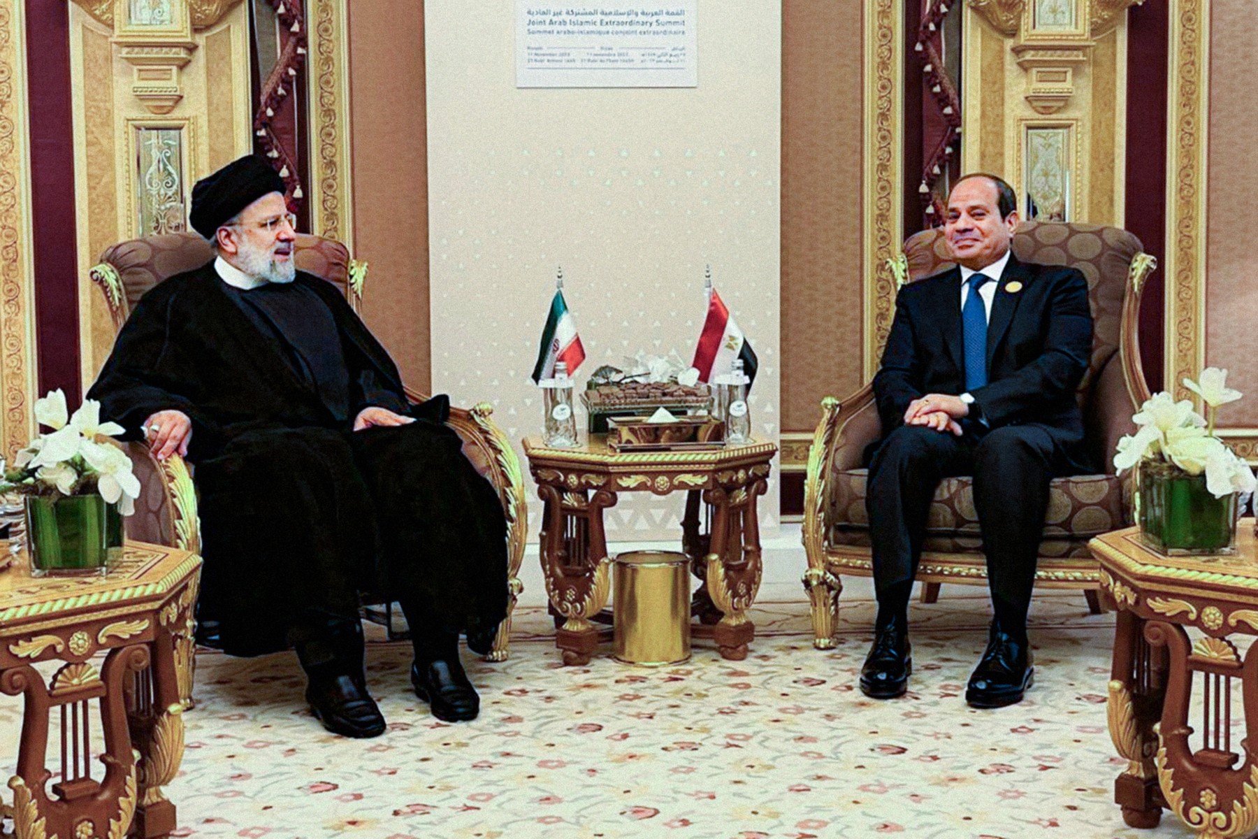 Iranian President Raisi - Egyptian President Sisi meeting in Riyadh