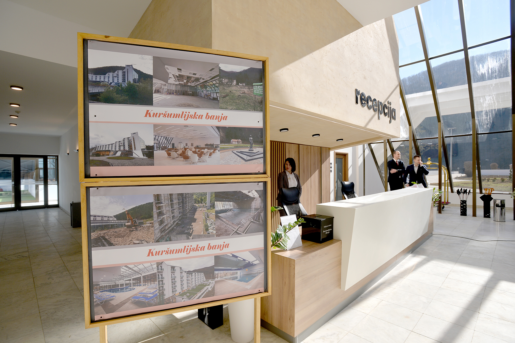 Kuršumlija, 9. februara 2023. - Predsednik Republike Srbije Aleksandar Vučić prisustvovovaće danas svečanom otvaranju rekonstruisanog hotela „Planinka“ u Kuršumlijskoj banji. FOTO TANJUG/ ZORAN ŽESTIĆ/ bg