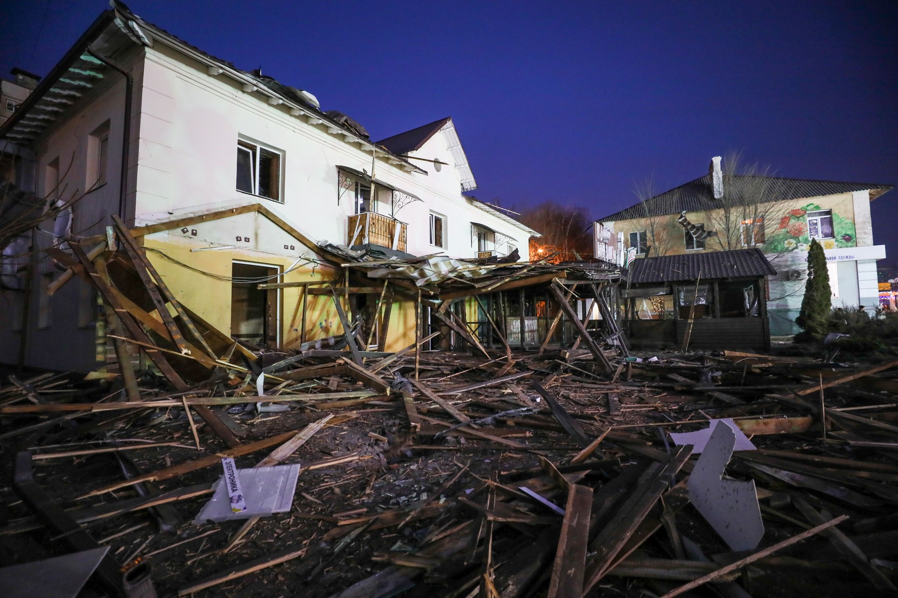RUSSIA, BELGOROD - DECEMBER 30, 2023: A house suffers damage from a Ukrainian military strike. Pavel Kolyadin/TASS,Image: 833287748, License: Rights-managed, Restrictions: , Model Release: no, Credit line: Pavel Kolyadin / TASS / Profimedia