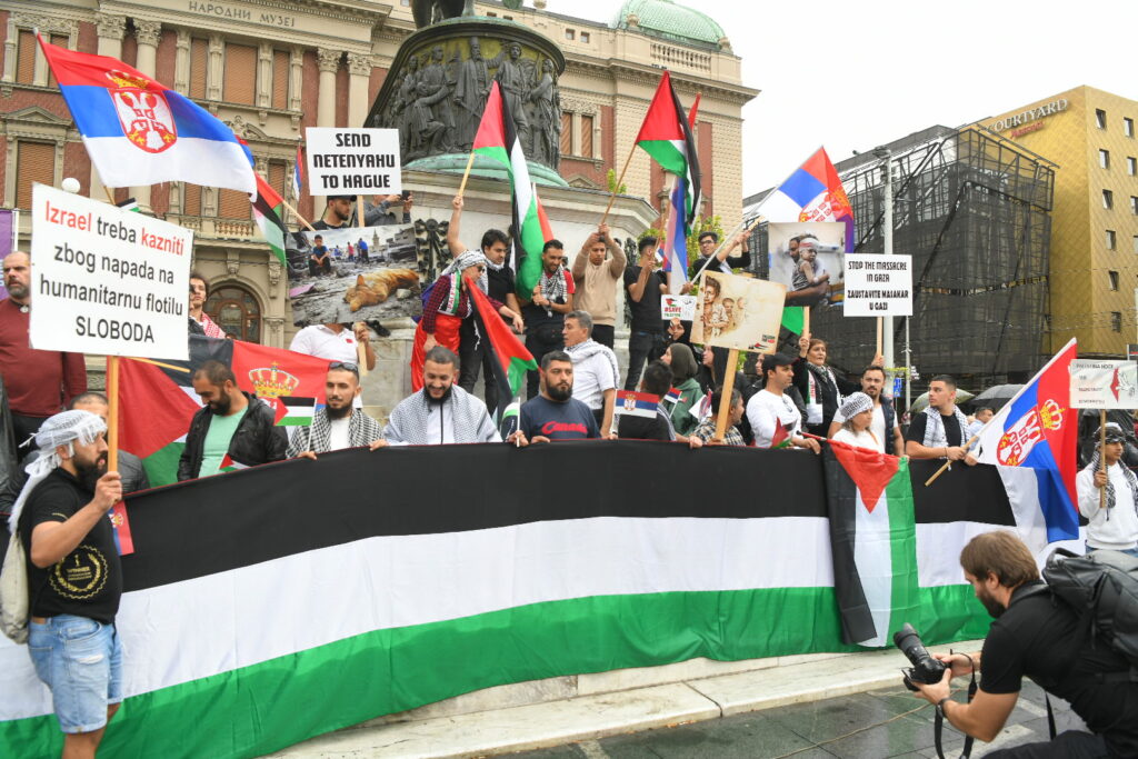 Beograd 22.10.2023. Skup podrške Palestini u Beogradu Foto: Amir Hamzagić/Nova.rs