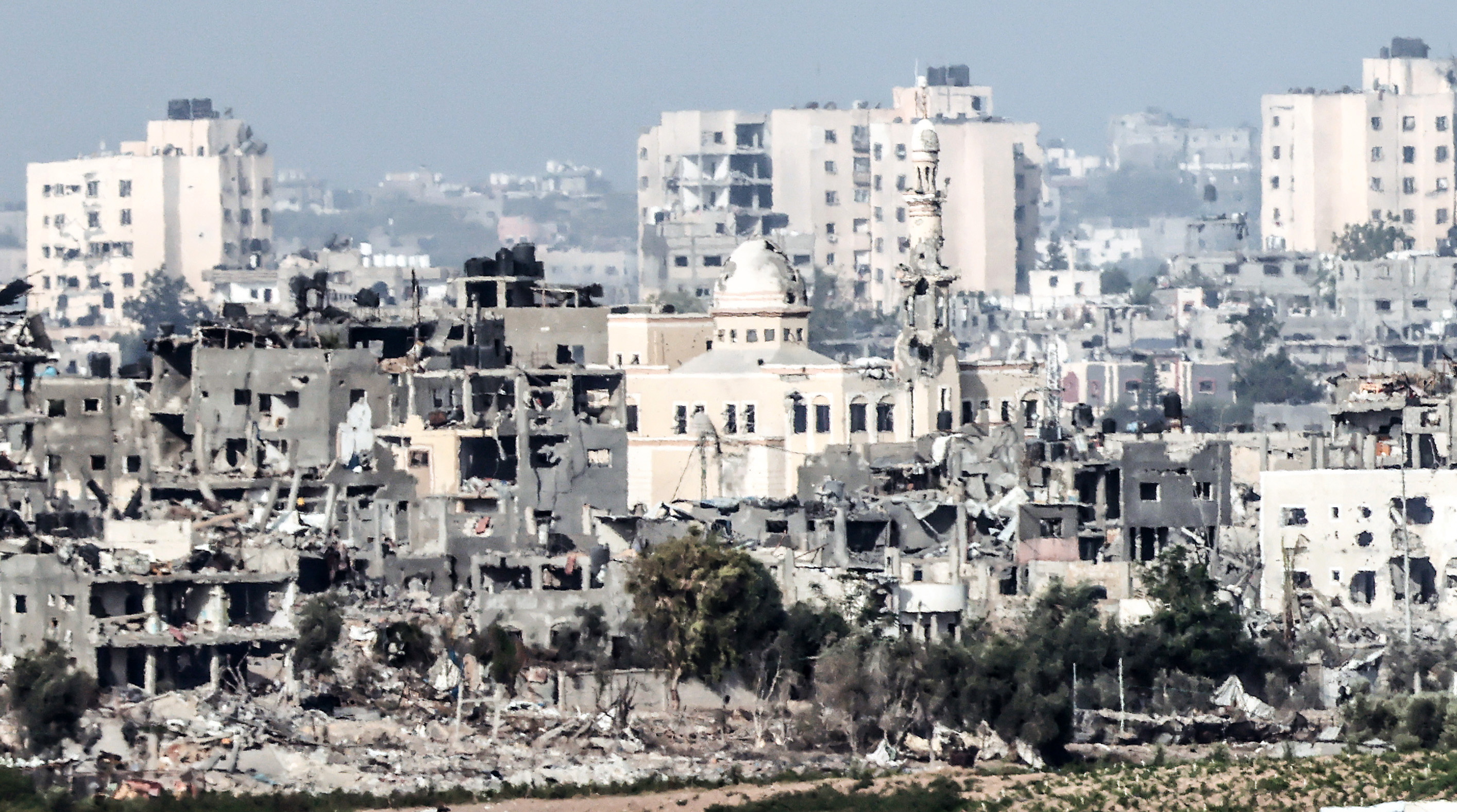 Destroyed buildings at the Northern Gaza Strip