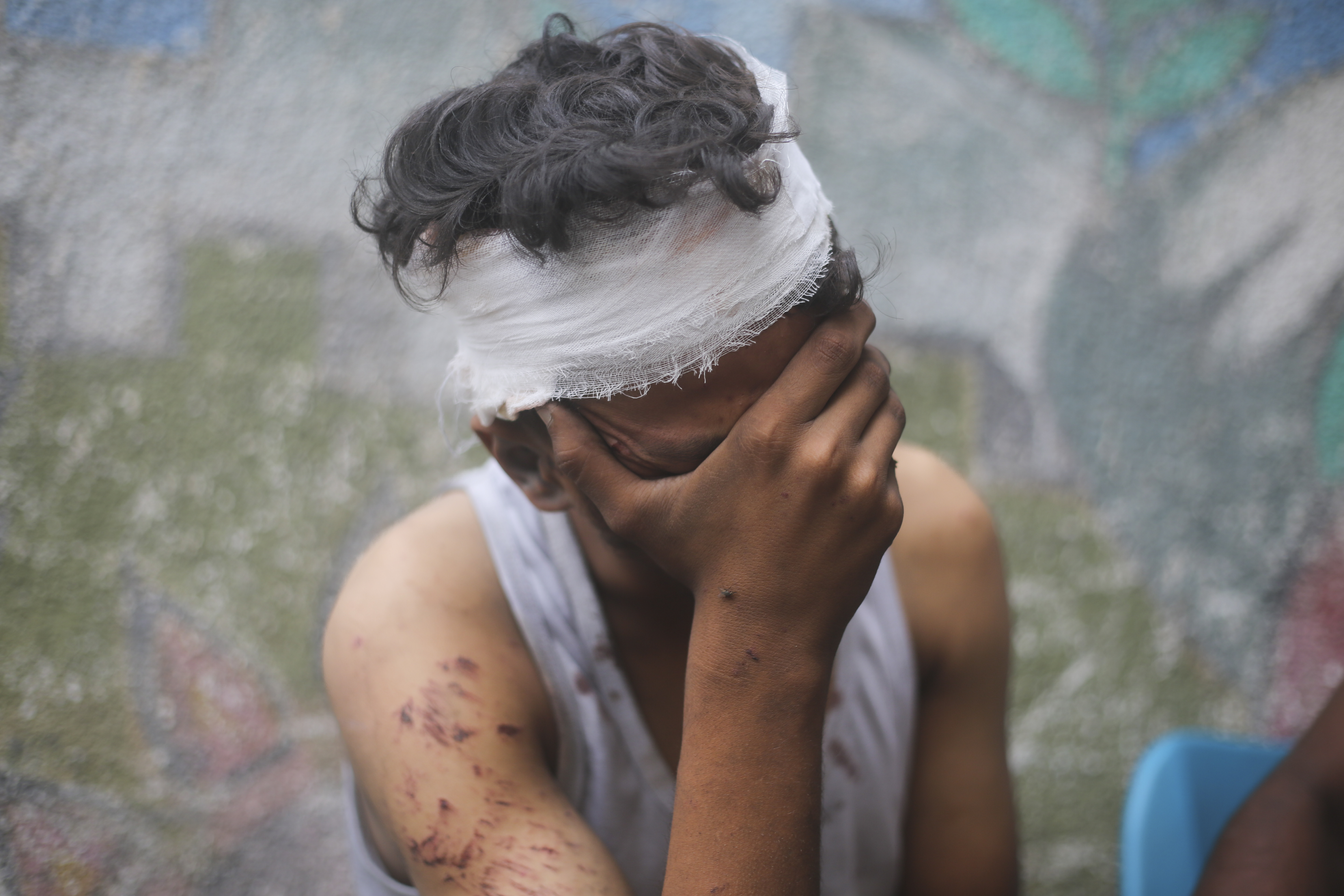 Palestinian boy mourns his relatives killed in the Israeli bombardment of the Gaza Strip in Rafah, Monday, Oct. 23, 2023. (AP Photo/Hatem Ali)