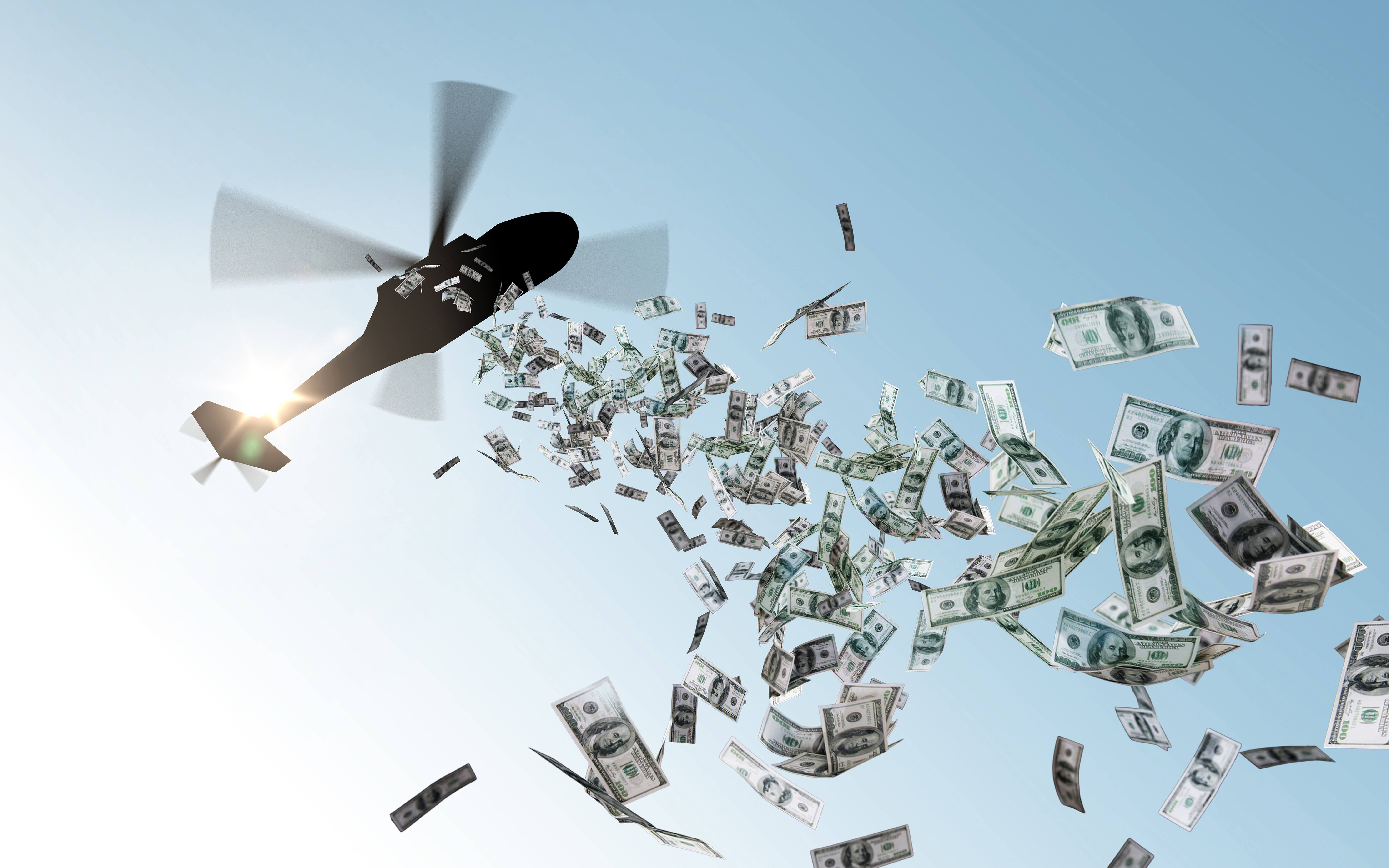 Pare, dolari, helikopter Foto: Shutterstock