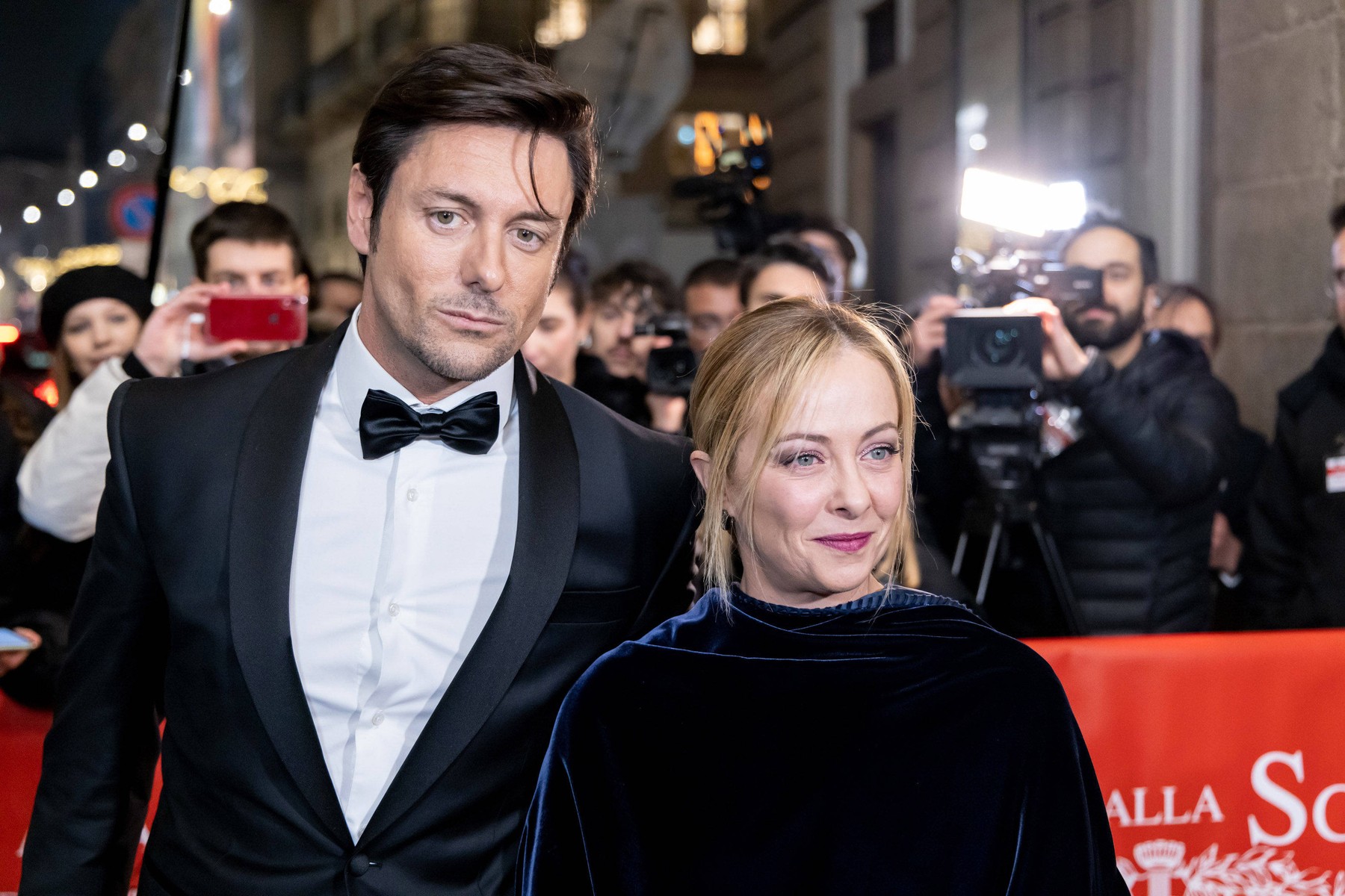Prime Minister Meloni with her partner Andrea Giambruno, Milan, Italy