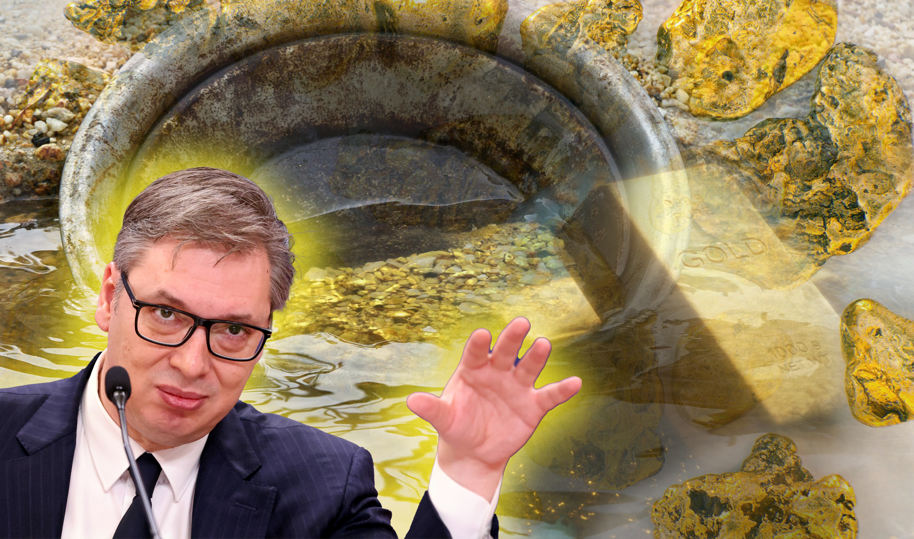 Aleksandar Vučić, zlato, nalazište zlata kombo