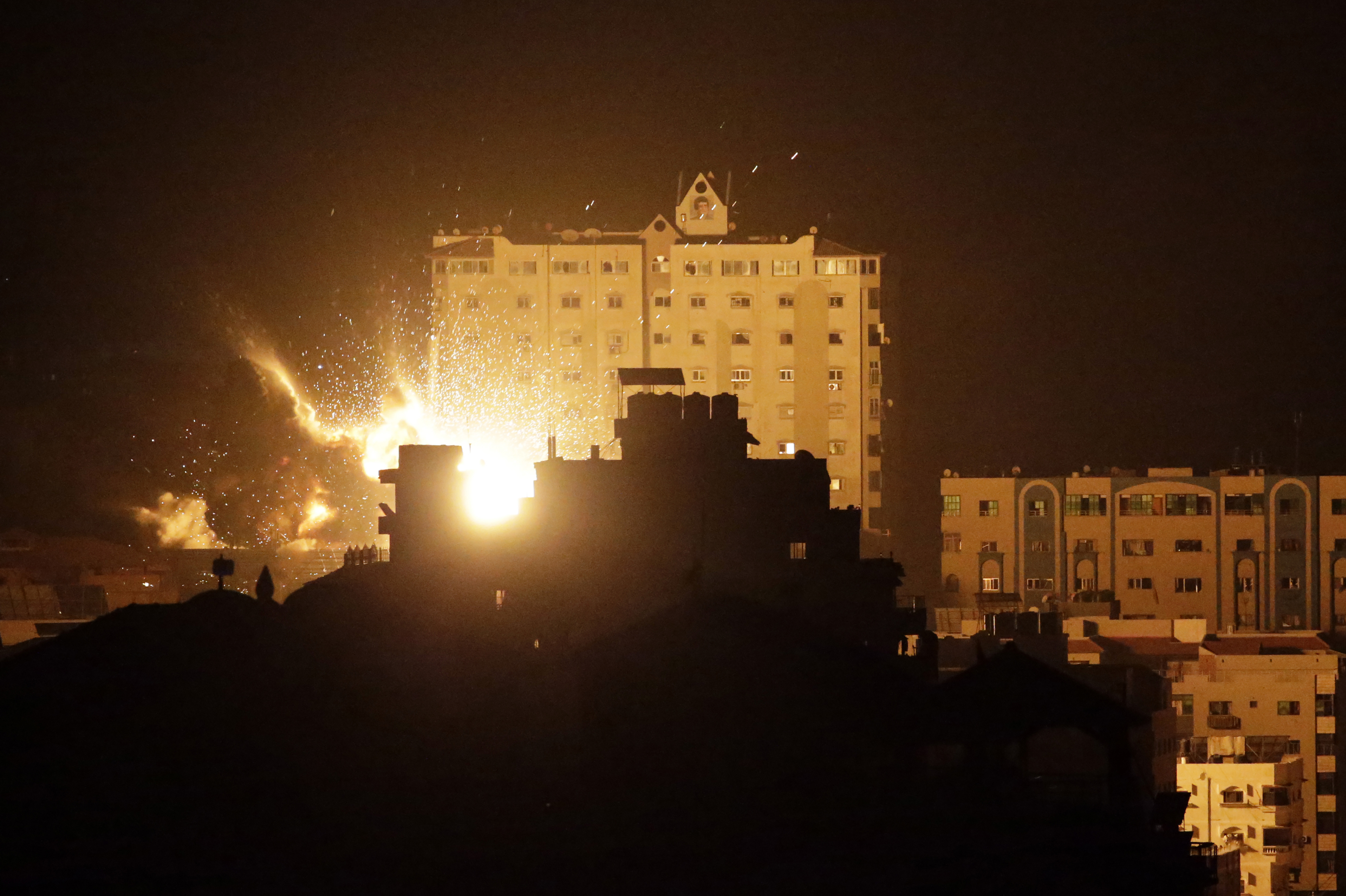 Israeli airstrikes west of Gaza City