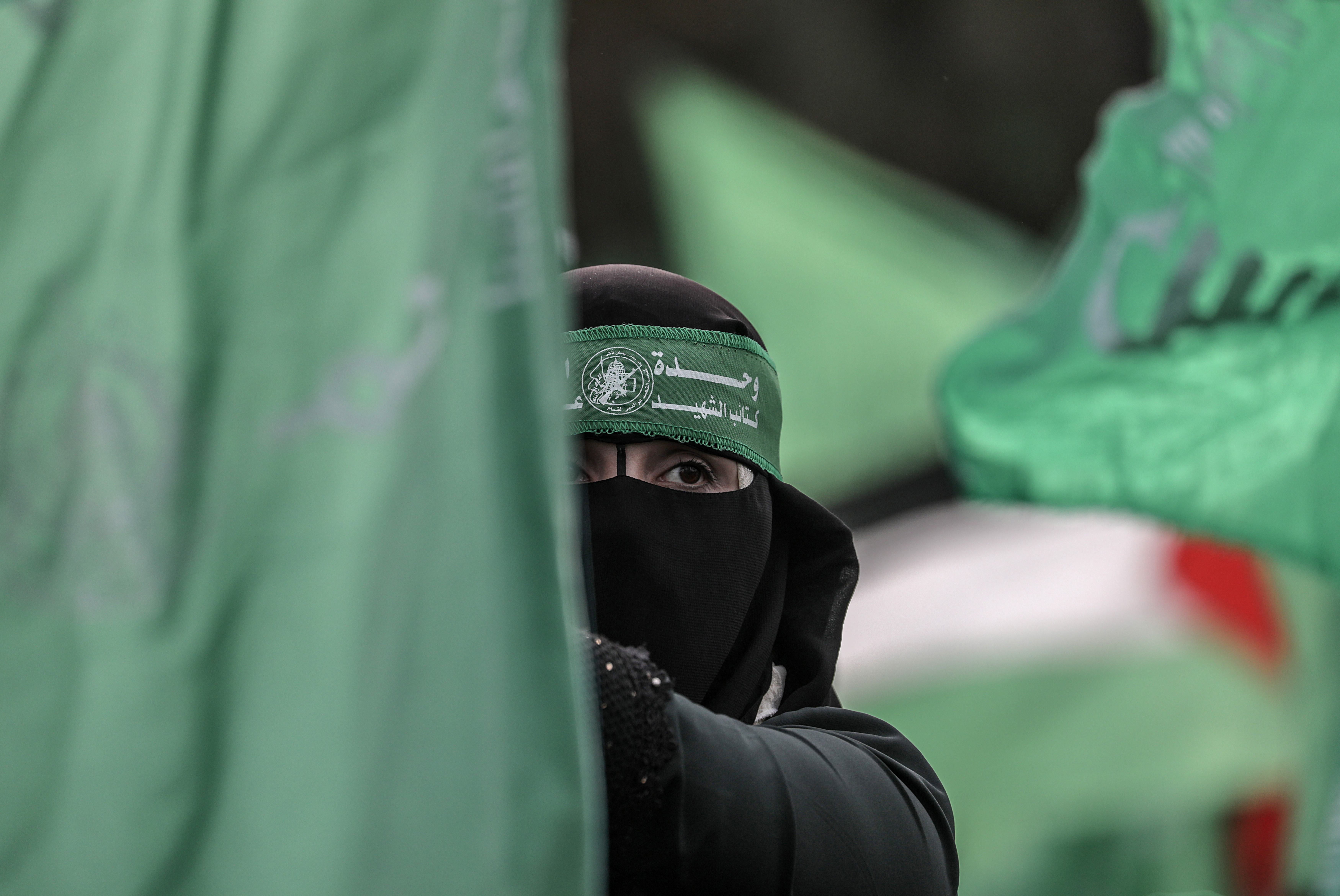 Hamas vojnici vojska Palestinians gather in Gaza for Hamas anniversary rally