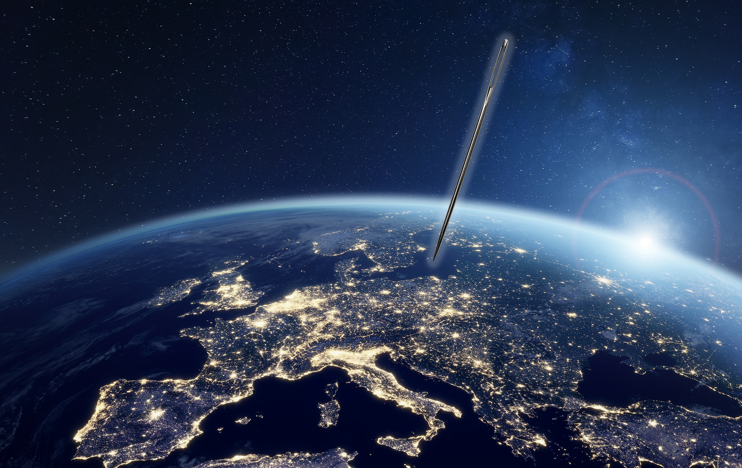 Europe,At,Night,Viewed,From,Space,With,City,Lights,Showing