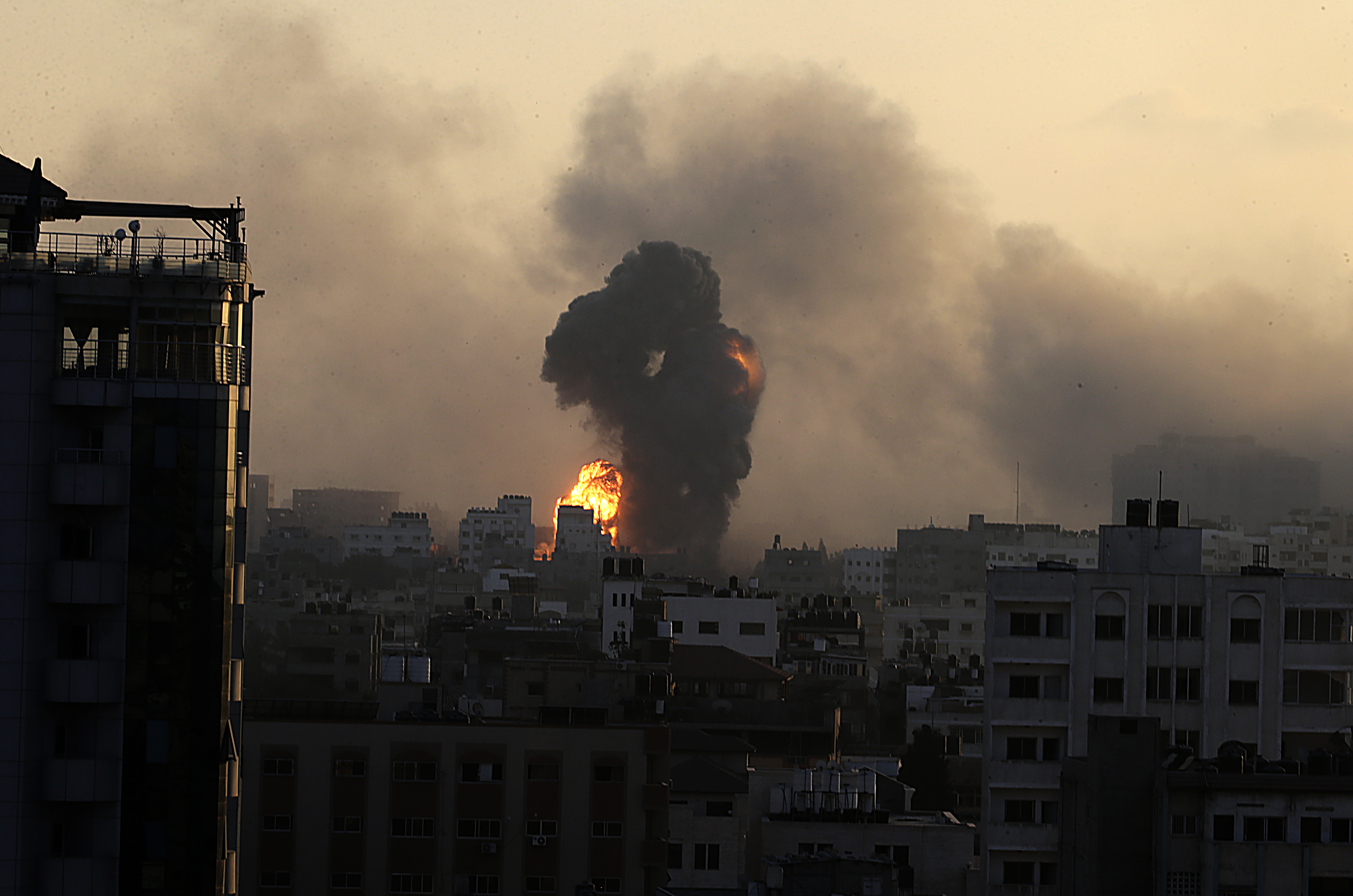 Smoke rises following Israeli strikes in Gaza