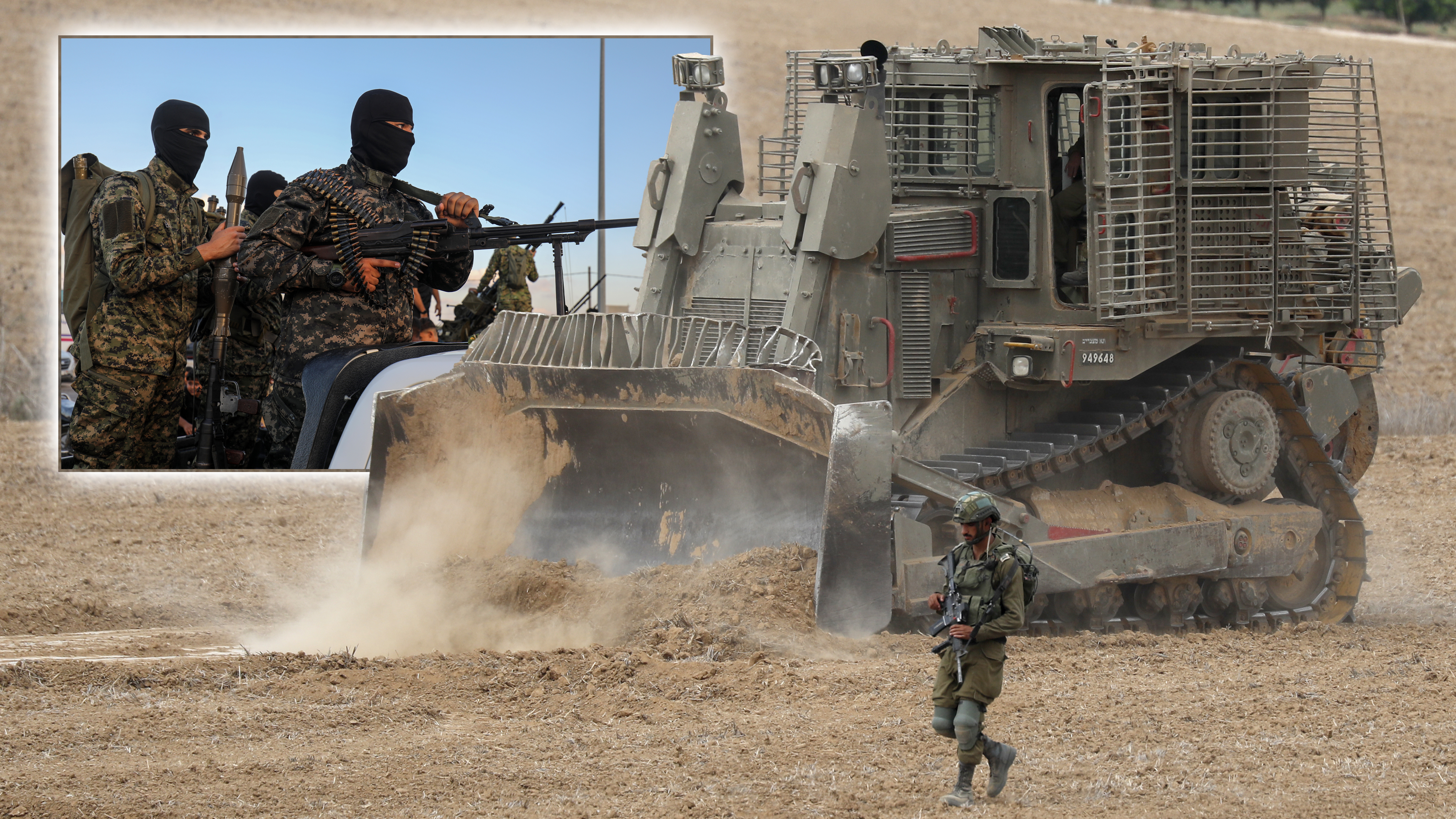 Israeli military tries to strengthen borders with Gaza as battle enters third day