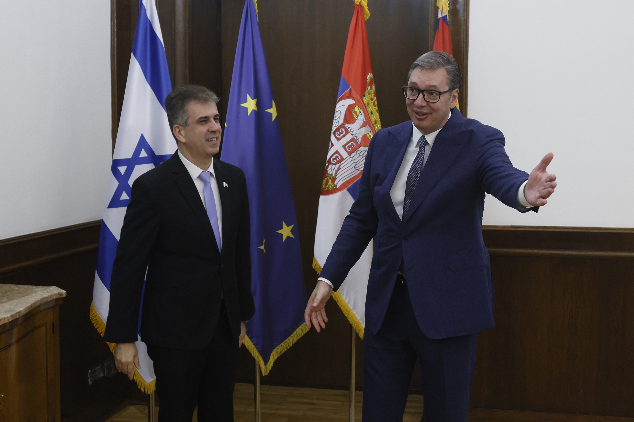 Beograd, 12. jula 2023. -  Predsednik Srbije Aleksandar Vučić sastao se sa ministraom spoljnih poslova Izraela Elijem Koenom. FOTO TANJUG/ MARKO ĐOKOVIĆ/ bg