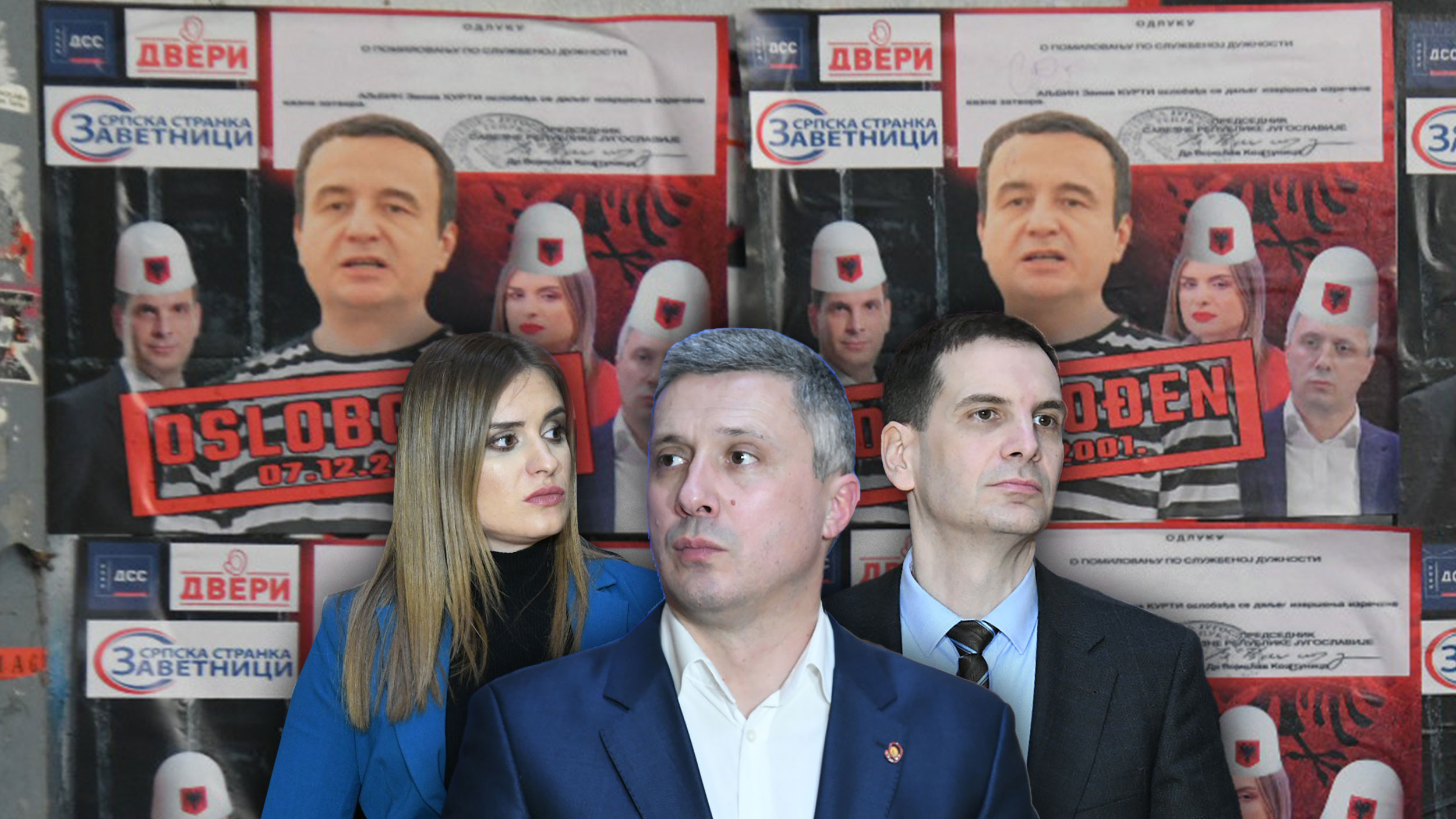 Milica Đurđević, Boško Obradović, Miloš Jovamović, Plakat sa Kurtijem