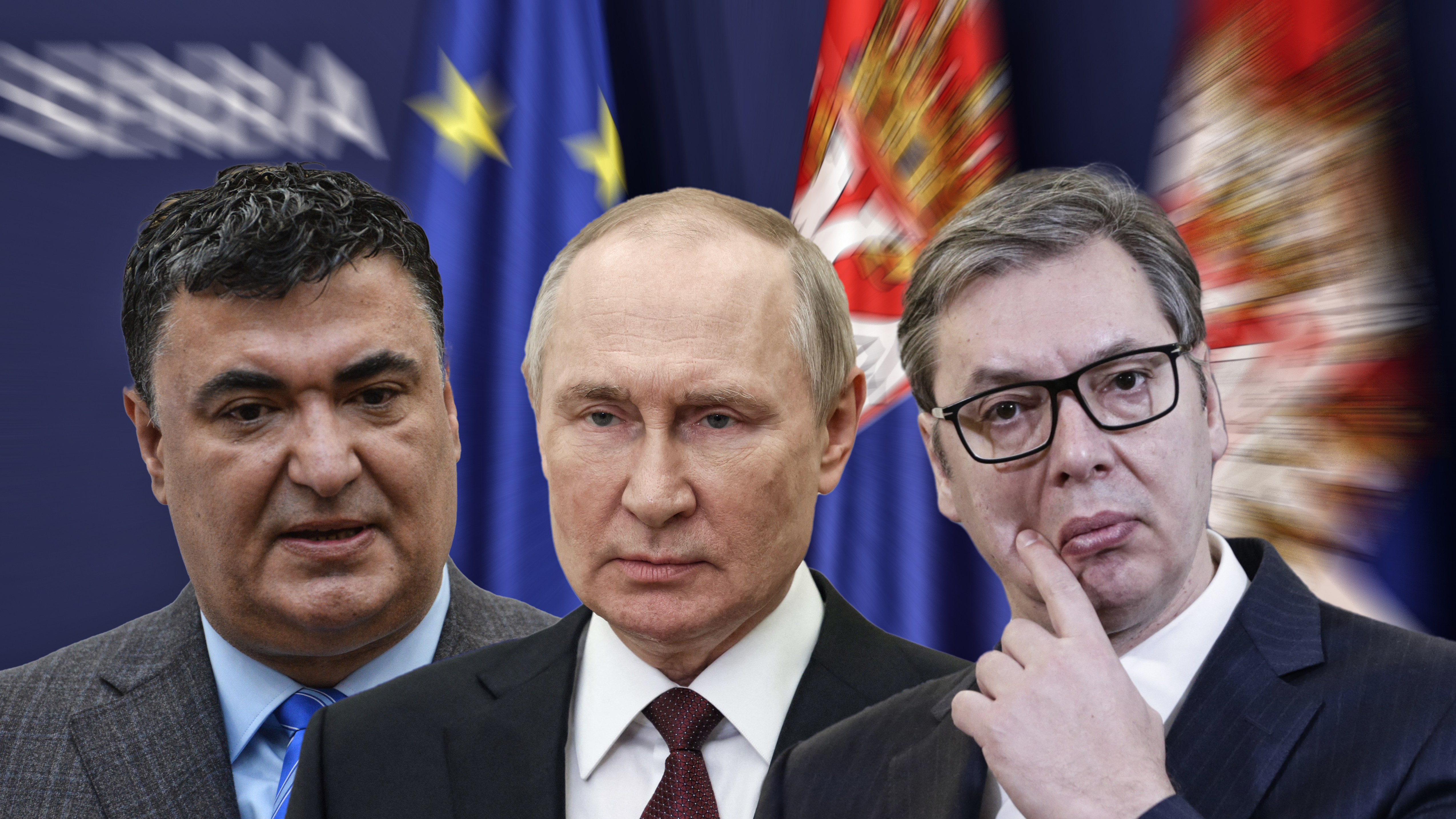 Serbian President Aleksandar Vucic holds a press conference