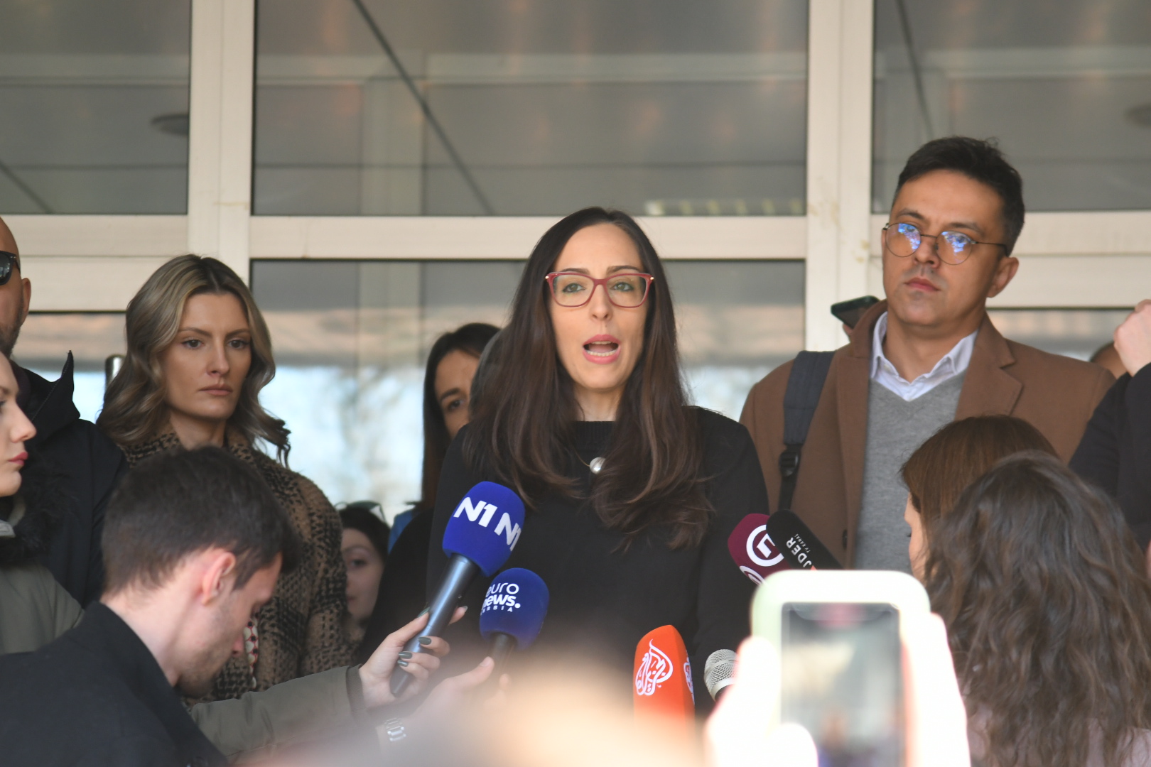 Beograd 17.03. 2023 FPN, Fakultet političkih nauka protest, govornik Jelena Lončar