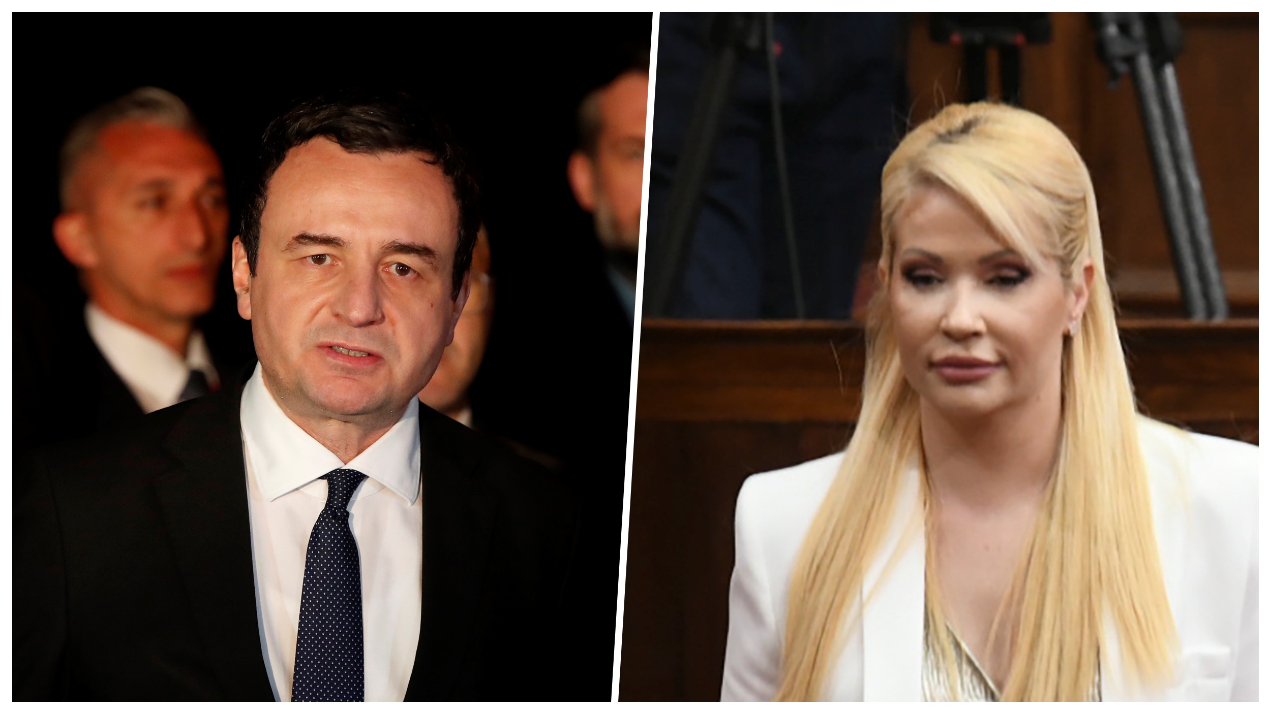 Albin Kurti Sandra Božić Foto: Tanjug/AP Photo/Boris Grdanoski, Vesna Lalić/Nova.rs