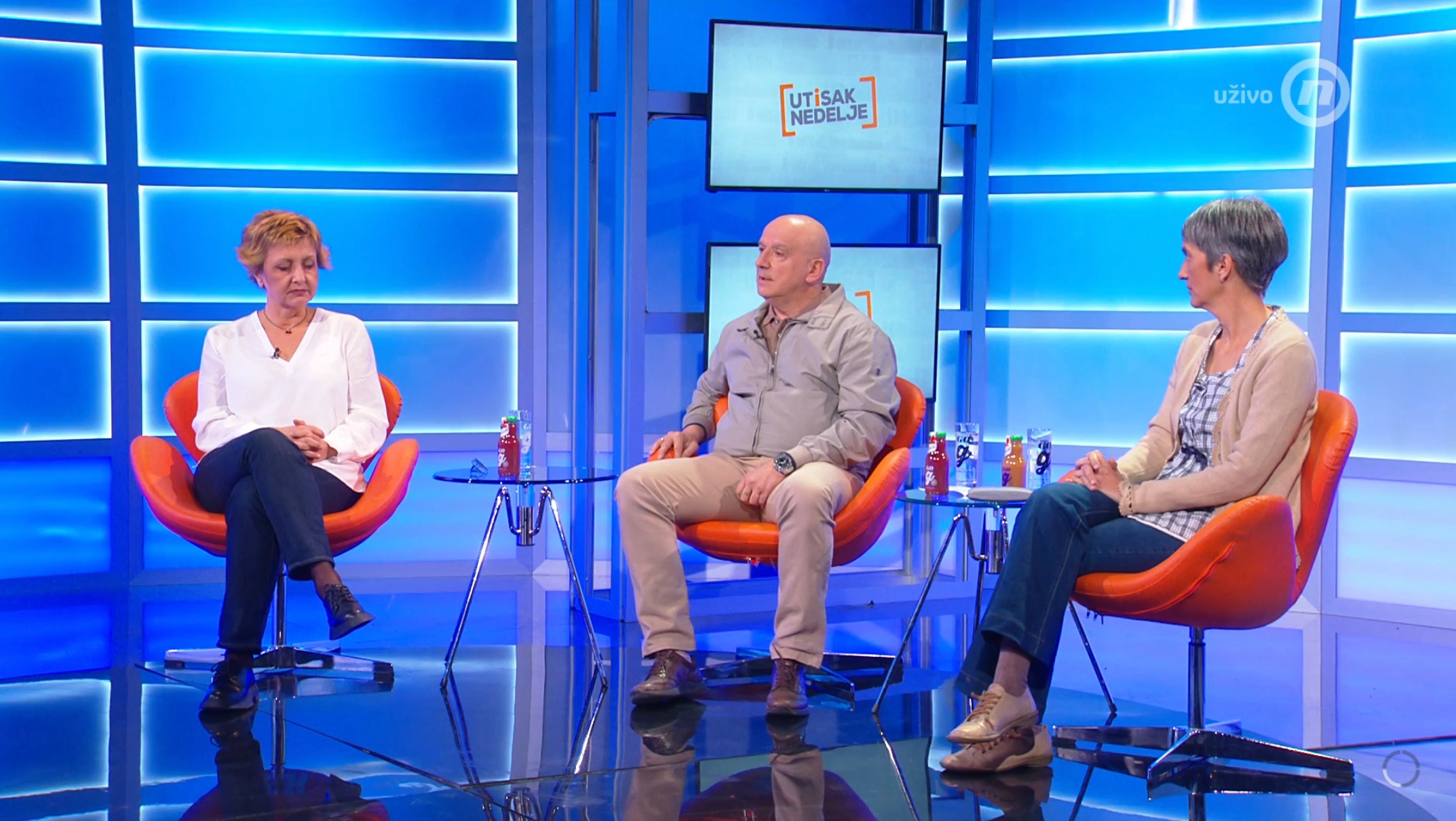Biljana Stojković, Ratko Ristić i Aleksandra Smiljanić emisija Utisak nedelje Foto: Nova
