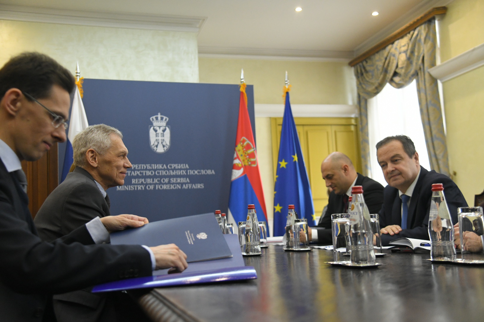 Beograd 27. mart 2023. Sastanak ministra spoljnih poslova Ivice Dacica i ambasadora Rusije u Srbiji Aleksandra Bocan Harcenka Foto:Nemanja Jovanović/Nova.rs