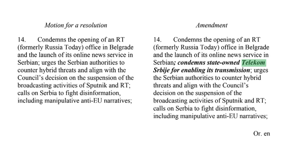 telekom izveštaj evropskog parlamenta