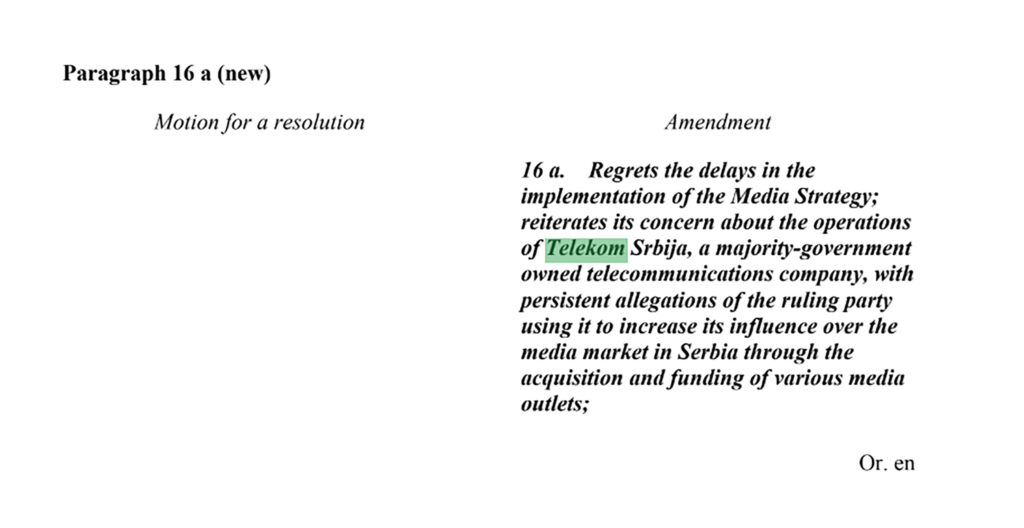 telekom izveštaj evropskog parlamenta