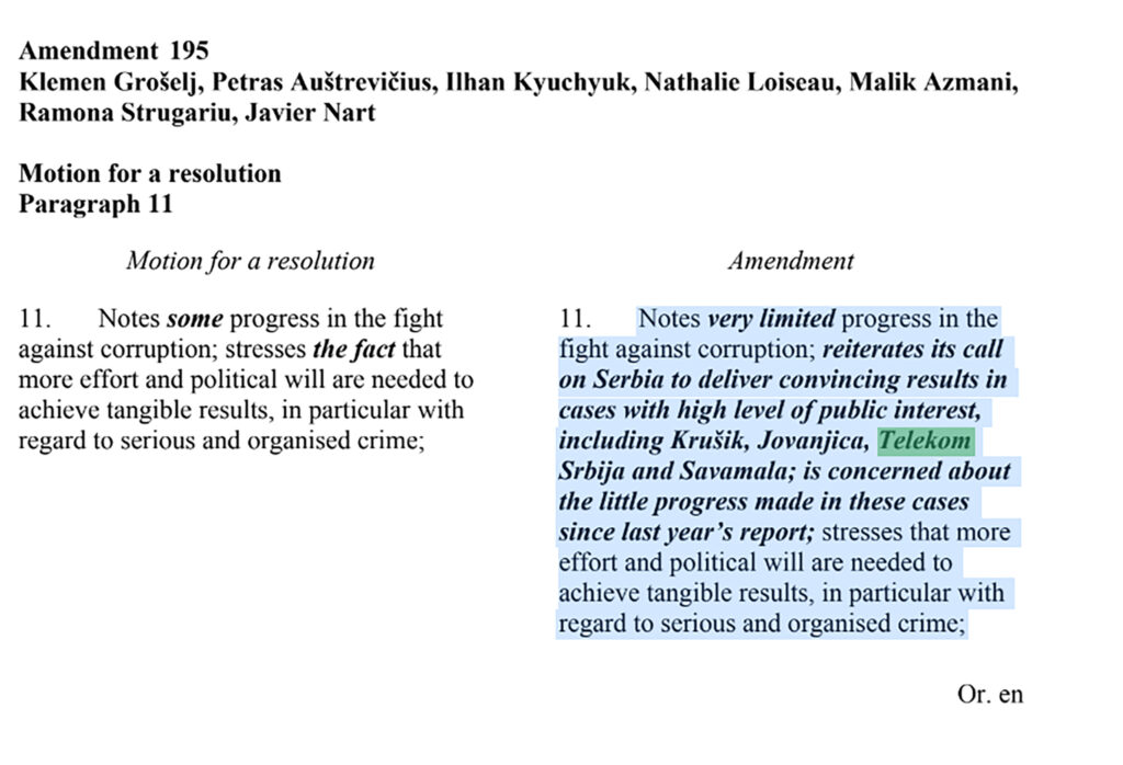telekom izveštaj evropskog parlamenta