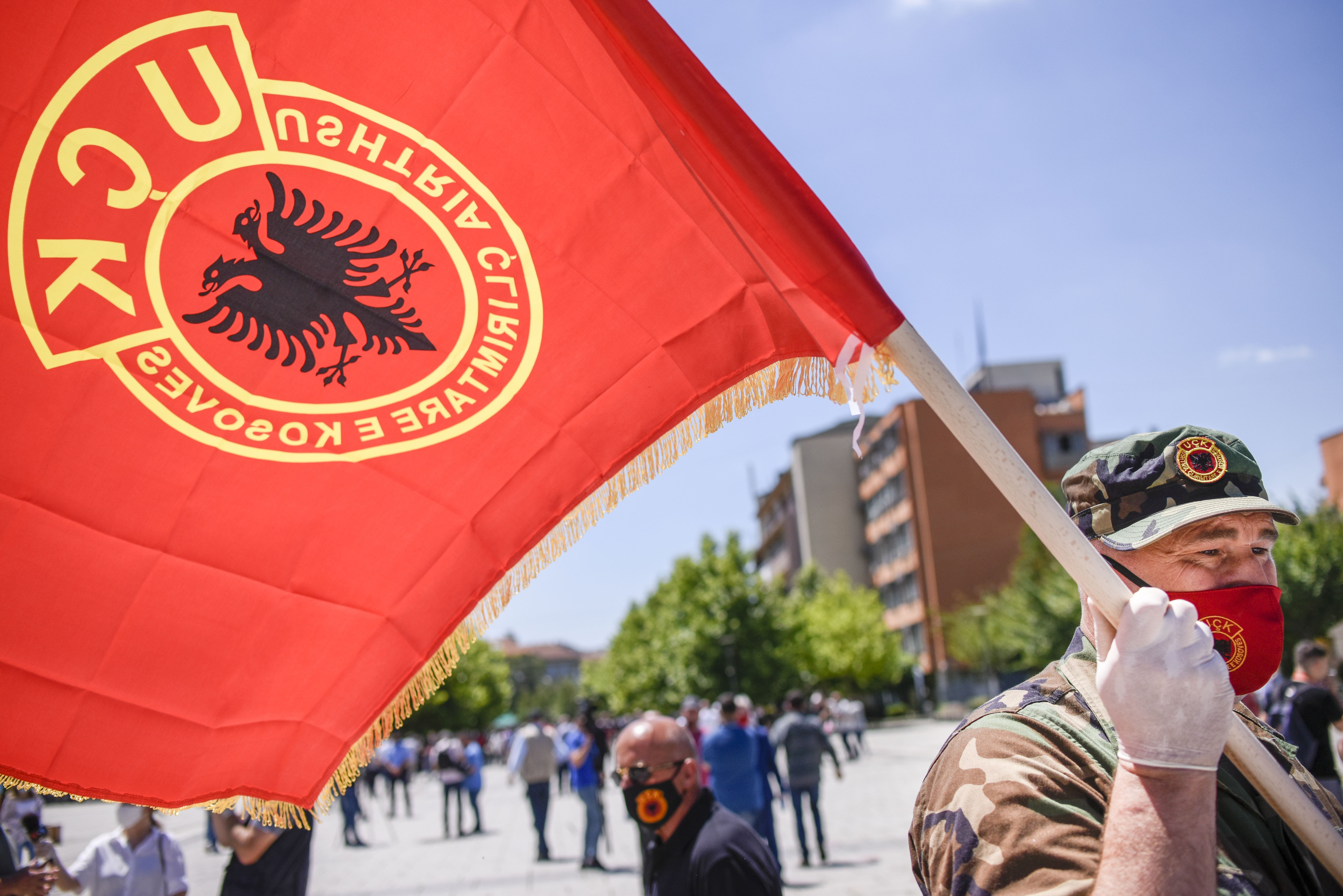 OVK Protest against the indictment for Kosovo President, and other former KLA fighters