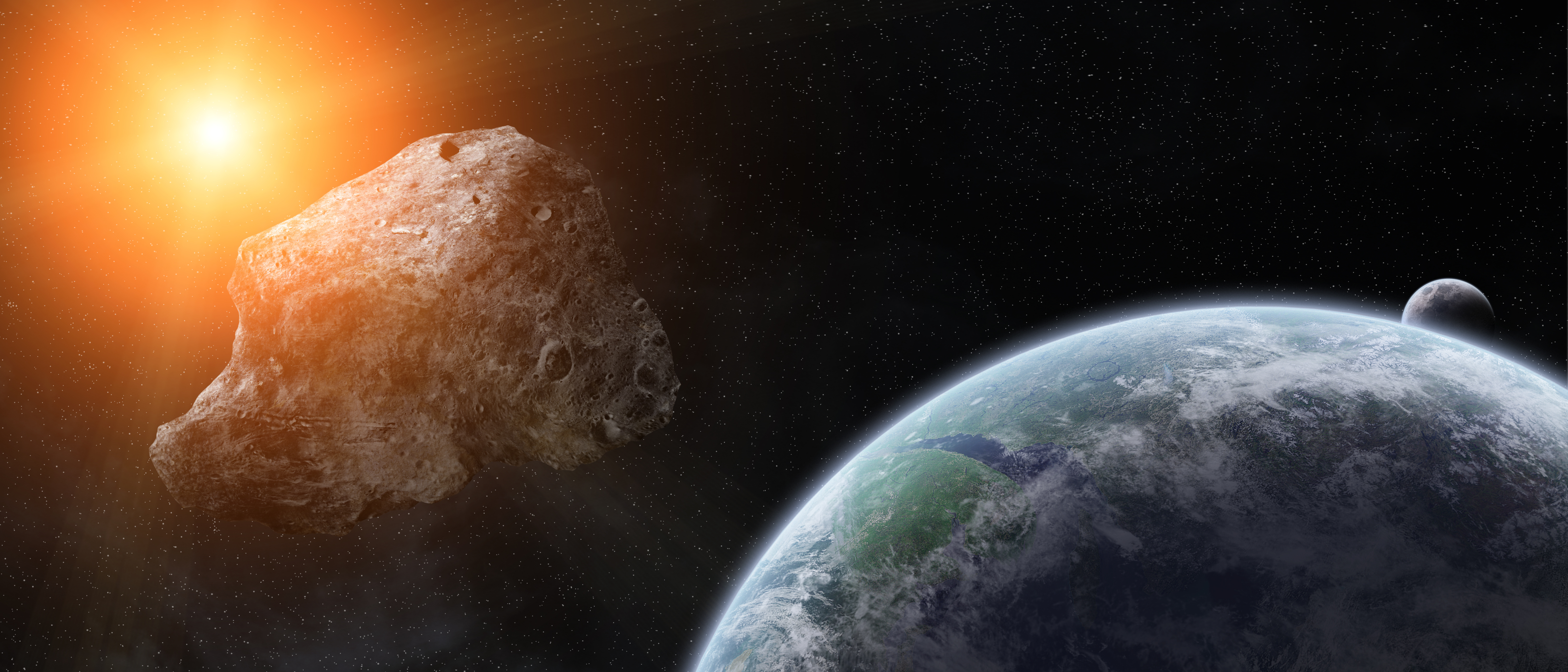 Asteroids flying close to the planet Earth