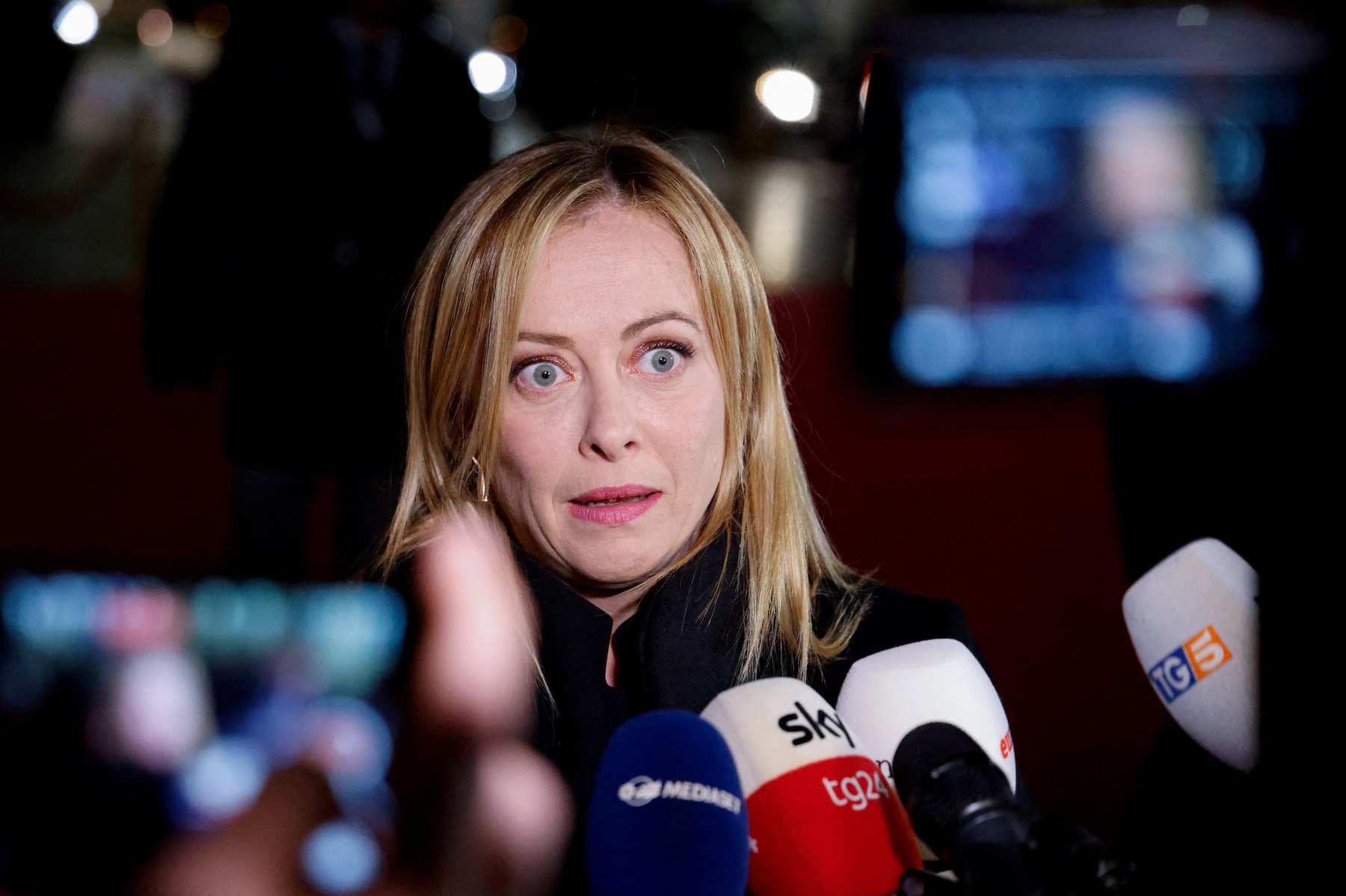 Italian Prime Minister Giorgia Meloni talks to the press after the EU-Western Balkans summit in Tirana, on December 6, 2022.,Image: 742774196, License: Rights-managed, Restrictions: , Model Release: no, Credit line: Ludovic MARIN / AFP / Profimedia