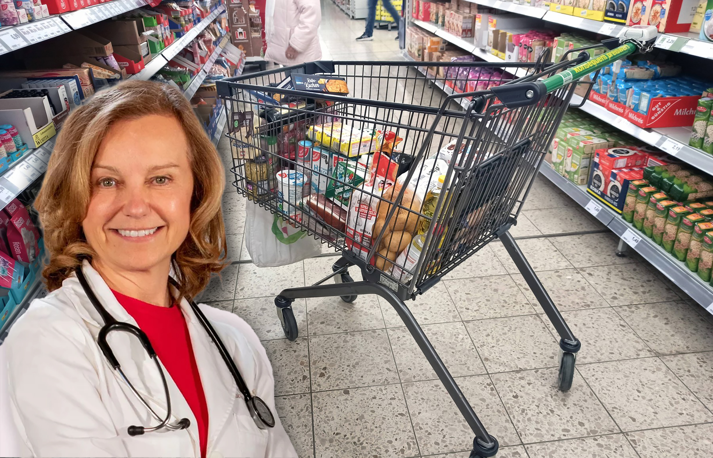 Marktkauf - Einkauf zu Zeiten von Inflation und Krieg in der Ukraine ! Einkaufswagen, Warenkorb, Einkaufskorb, Preisverg