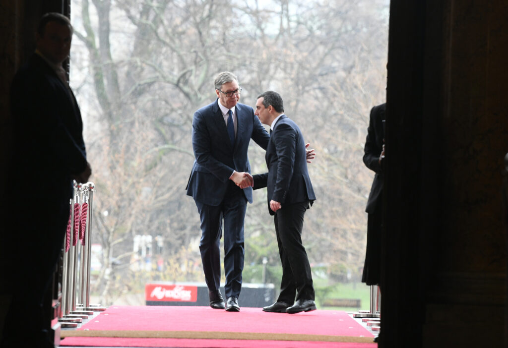 Beograd 02.02.2023. Sednica Skupstine Srbije, skupstina Aleksandar Vučić i Vladimir Orlić