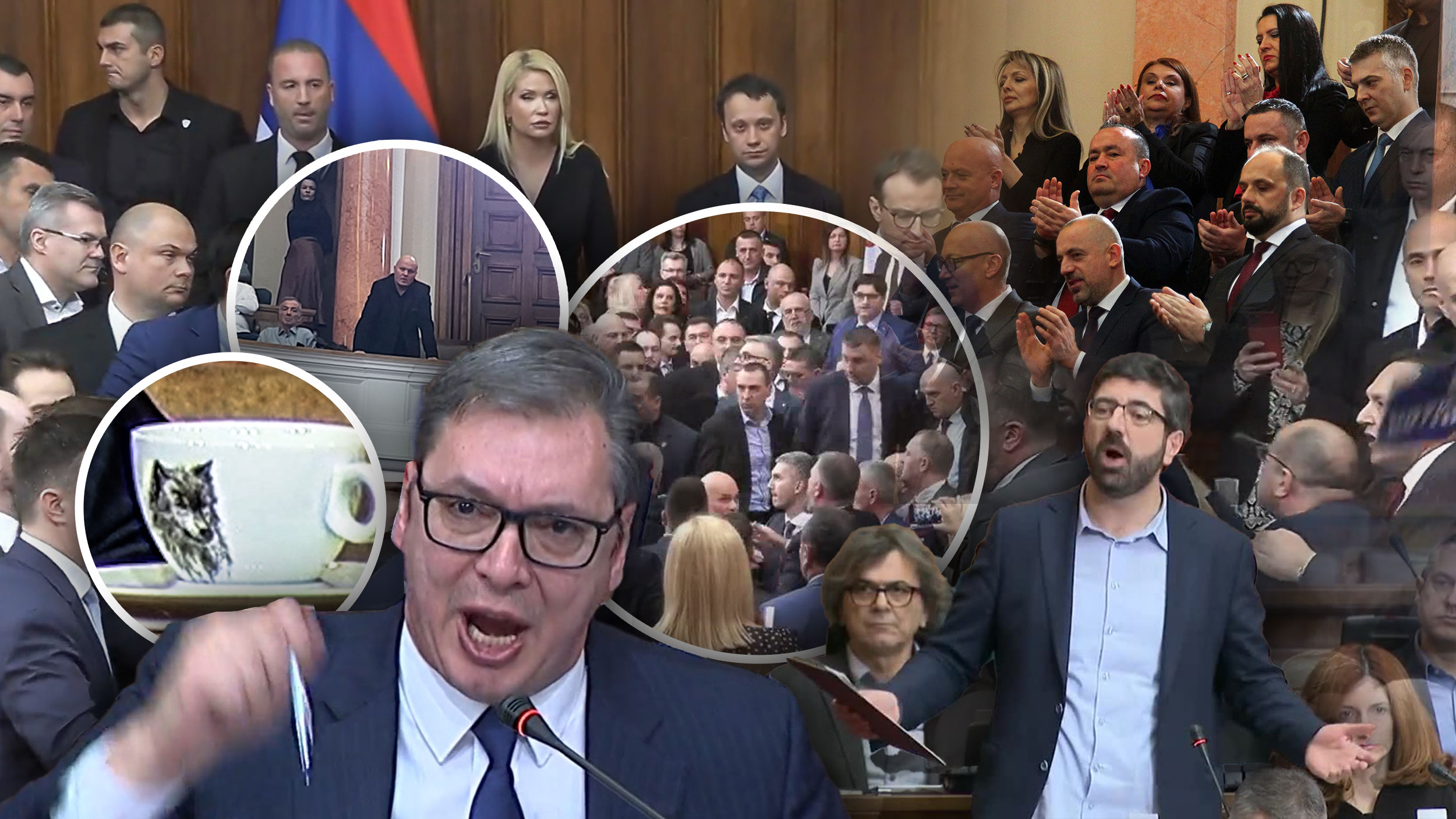 Skupština najzanimljiviji delovi, umalo tuča, besan Vučić, Simo spasić na balkonu,  Milan Radoičić, Radomir Lazović dok govori, vučićeva šolja s vukom...