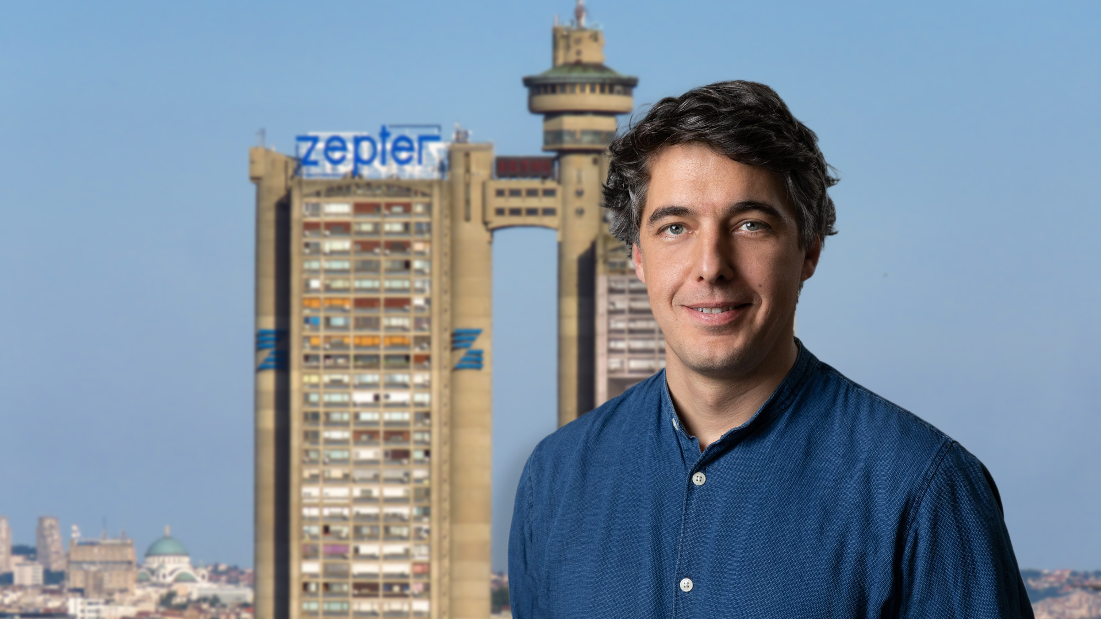 Belgrade, Serbia. July 16. Western City Gate, also known as the Genex Tower, is a 36-storey skyscraper, which was designed in 1977 in the brutalist style. đorđe miketić i geneks genex