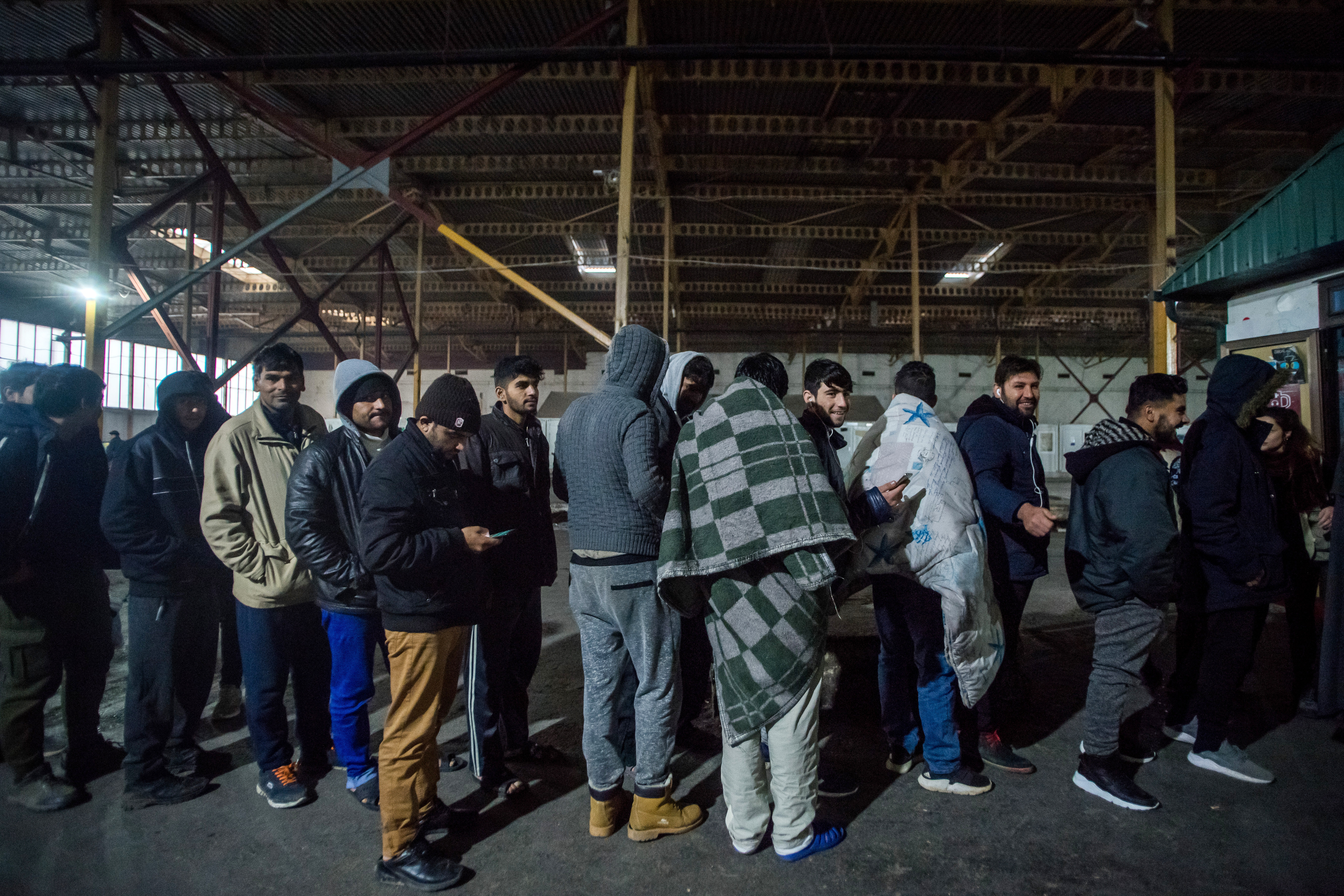 Temporary migrant shelter in Bihac Bihac Bosna migranti