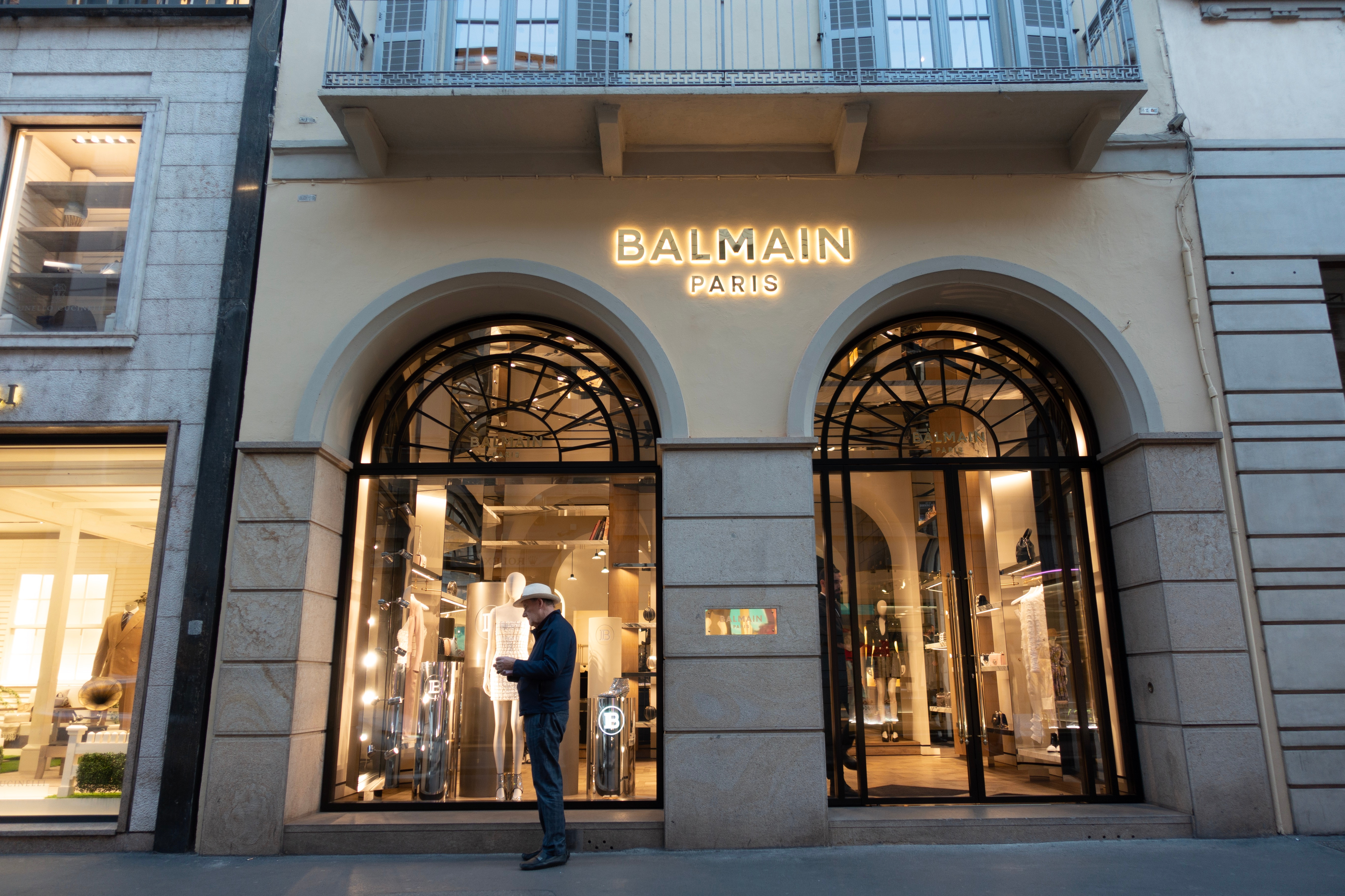Milan,,Italy,04.20.2019,The,Entrance,View,Of,The,balmainstore