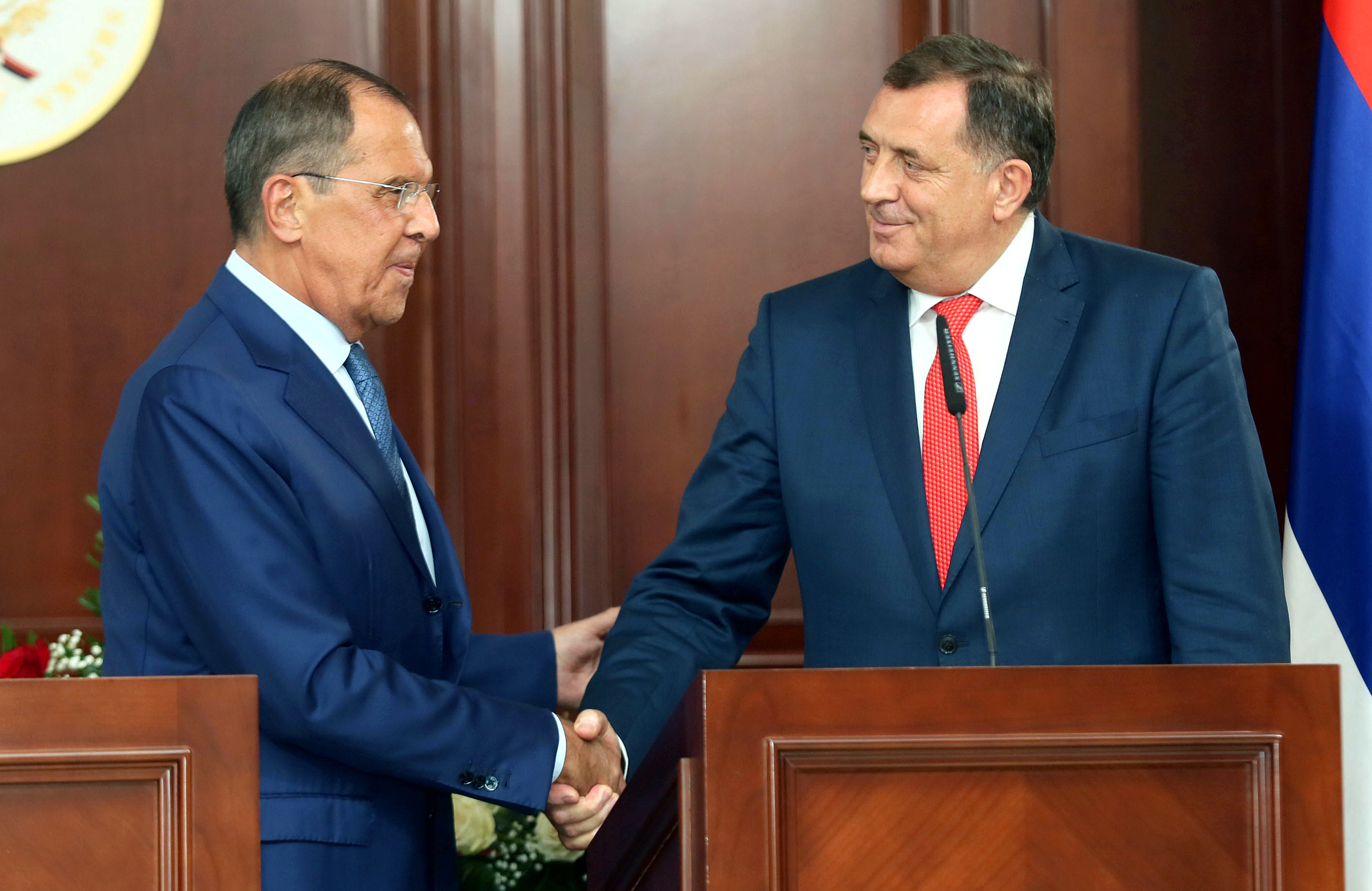 Russian Foreign Minister Sergei Lavrov in Banja Luka, Bosnia