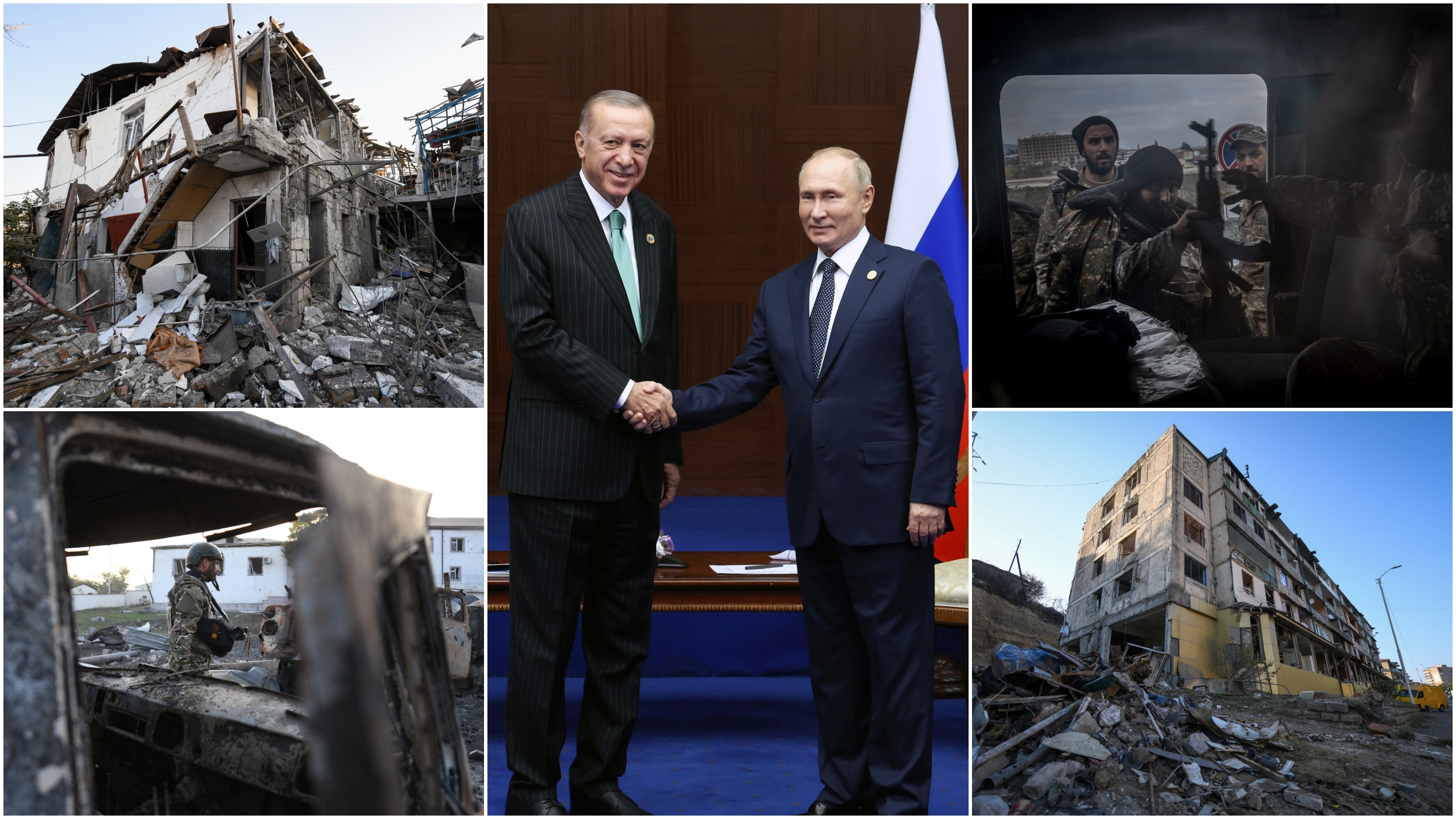 Nagorno Karabah, Erdogan, Putin, kombo Foto: Filip Krainčanić/Nova.rs/EPA-EFE/RICARDO GARCIA VILANOVA/VYACHESLAV PROKOFYEV / KREMLIN  / SPUTNIK POOL