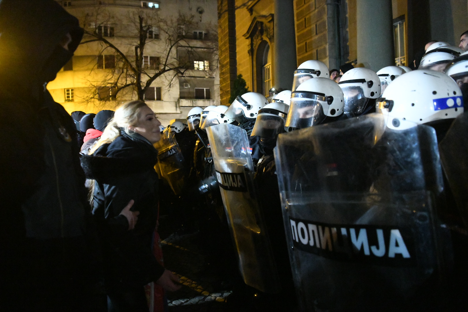 Beograd 15.02.2023. Protest, skup desničara ispred zgrade Predsedništva. Desničari, Narodna patrola Foto: Vesna Lalić/Nova.rs