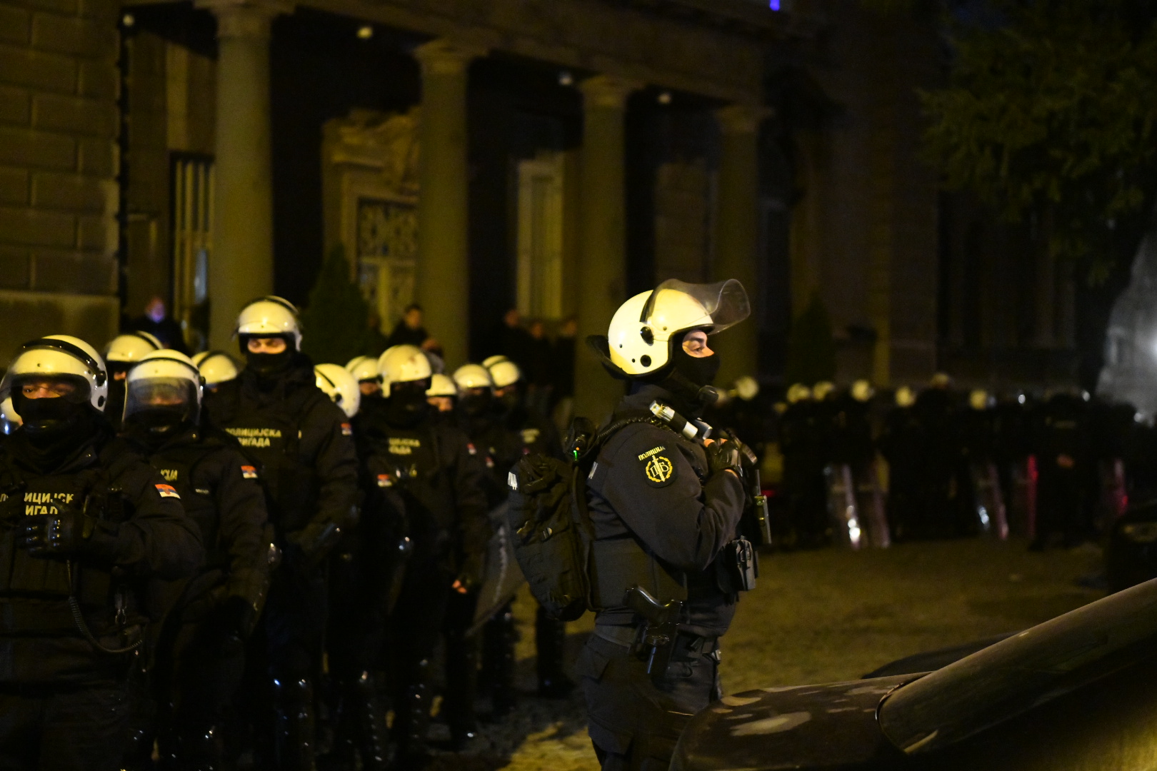 Beograd 15.02.2023. Policija, žandarmerija. Predsedništvo. Protest, skup desničara ispred zgrade Predsedništva. Desničari, Narodna patrola Foto: Vesna Lalić/Nova.rs