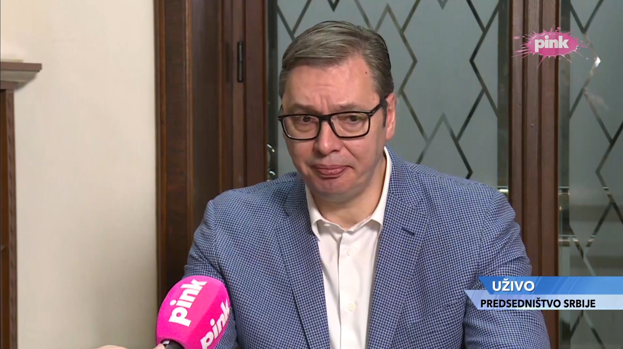 Aleksandar Vučić, obraćanje, protest desničara ispred predsedništva Foto: Printscreen/Pink