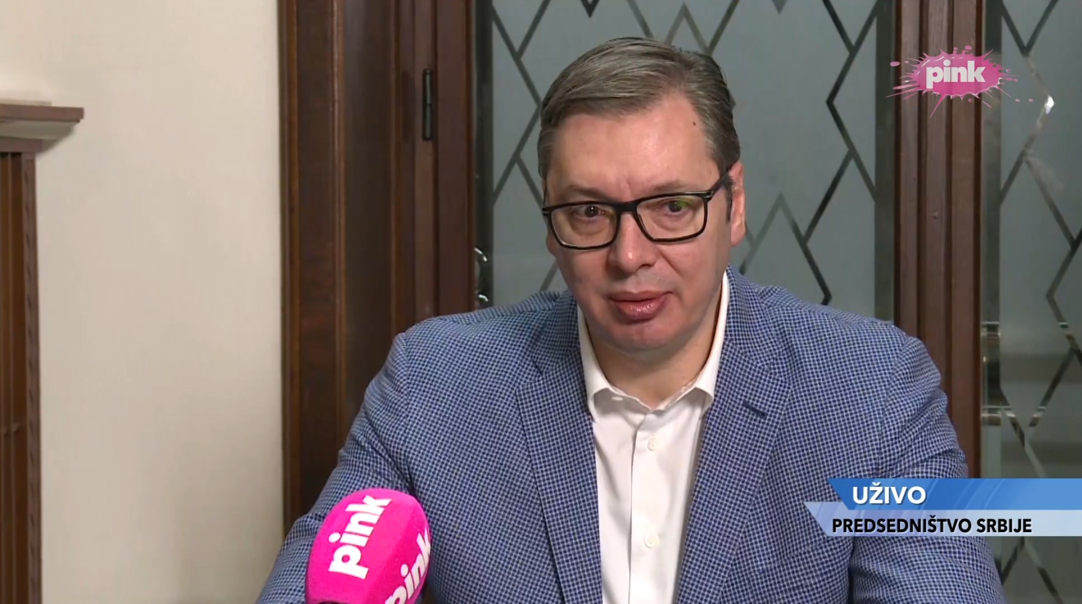 Aleksandar Vučić, obraćanje, protest desničara ispred predsedništva Foto: Printscreen/Pink