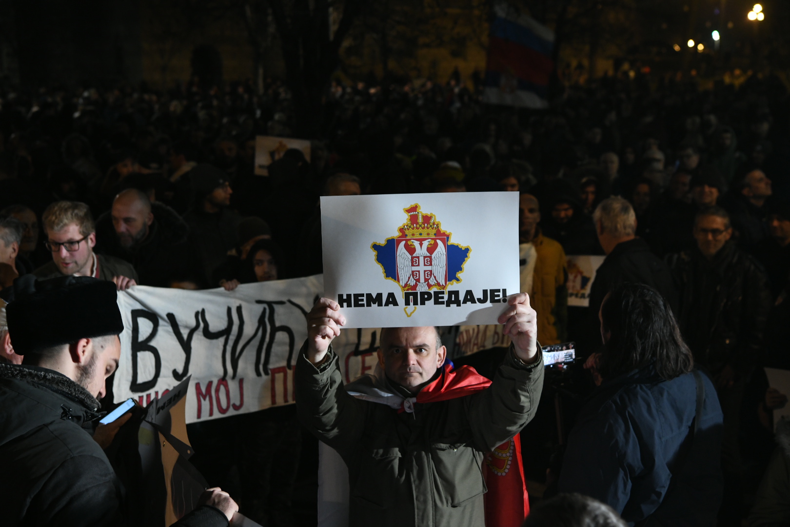 Beograd 15.02.2023. Protest, skup desničara ispred zgrade Predsedništva. Desničari, Narodna patrola Foto: Vesna Lalić/Nova.rs