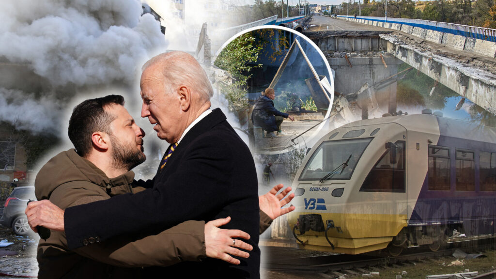 Bajden, Zelenski, voz, Ukrajina rat kombo