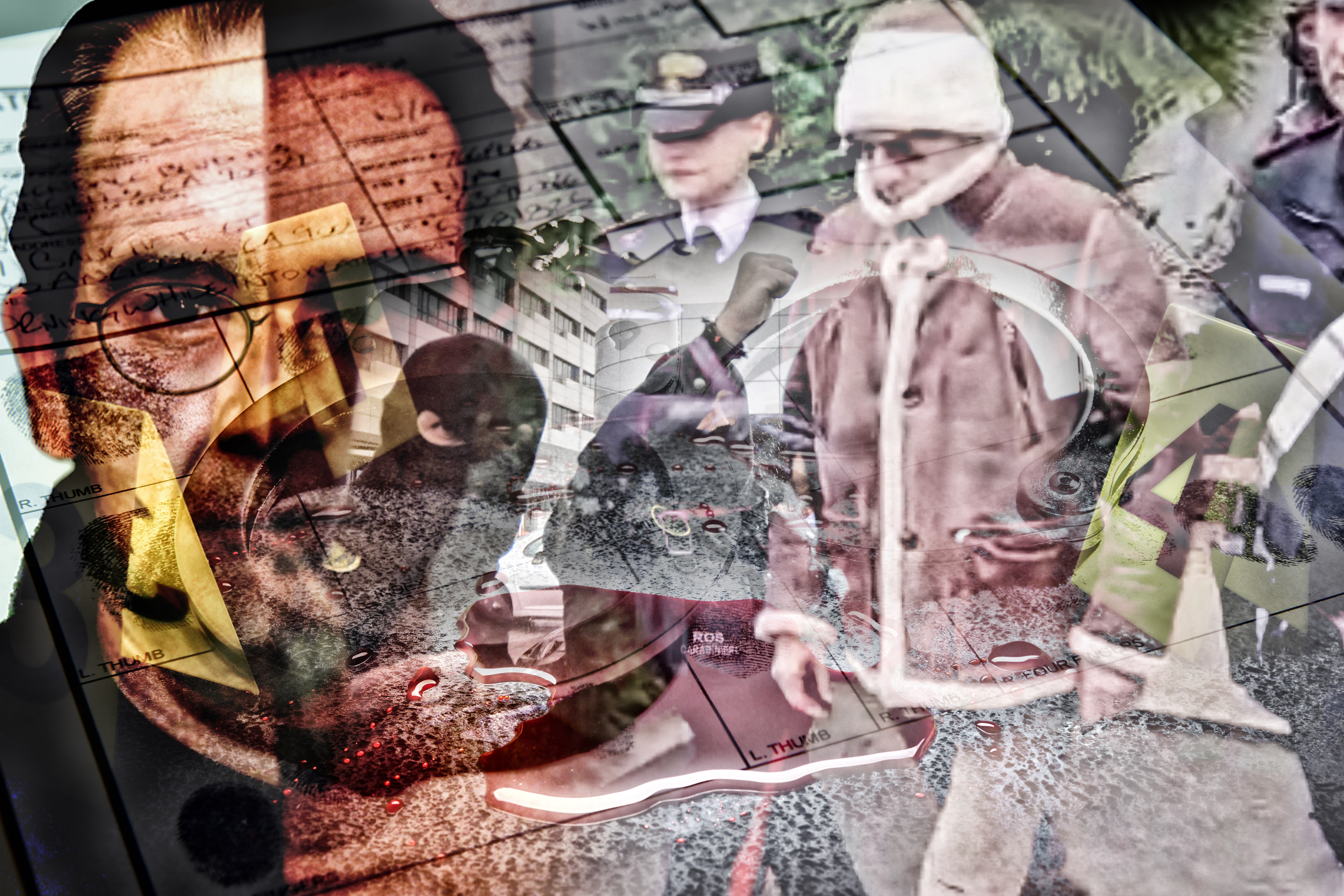 Evidence,Markers,On,The,Floor,With,Blood,Puddle,/high,Contrast