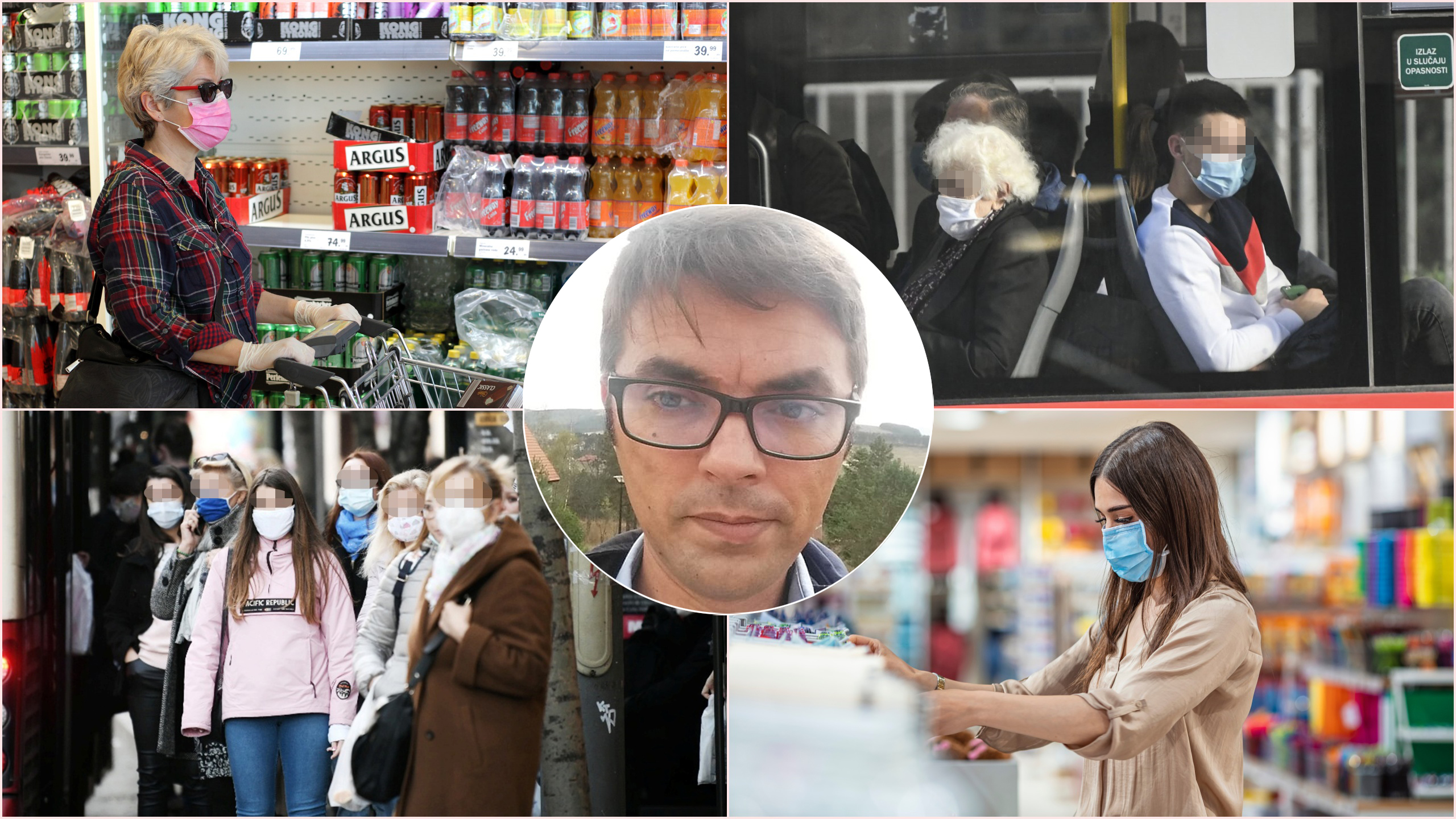 Slobodan Bubnjević, maske, prodavnica, ulica, gsp, gradski prevoz, kombo Foto: Vesna Lalić, Dragan Mujan/Nova.rs/Shutterstock/sima/Privatna arhiva