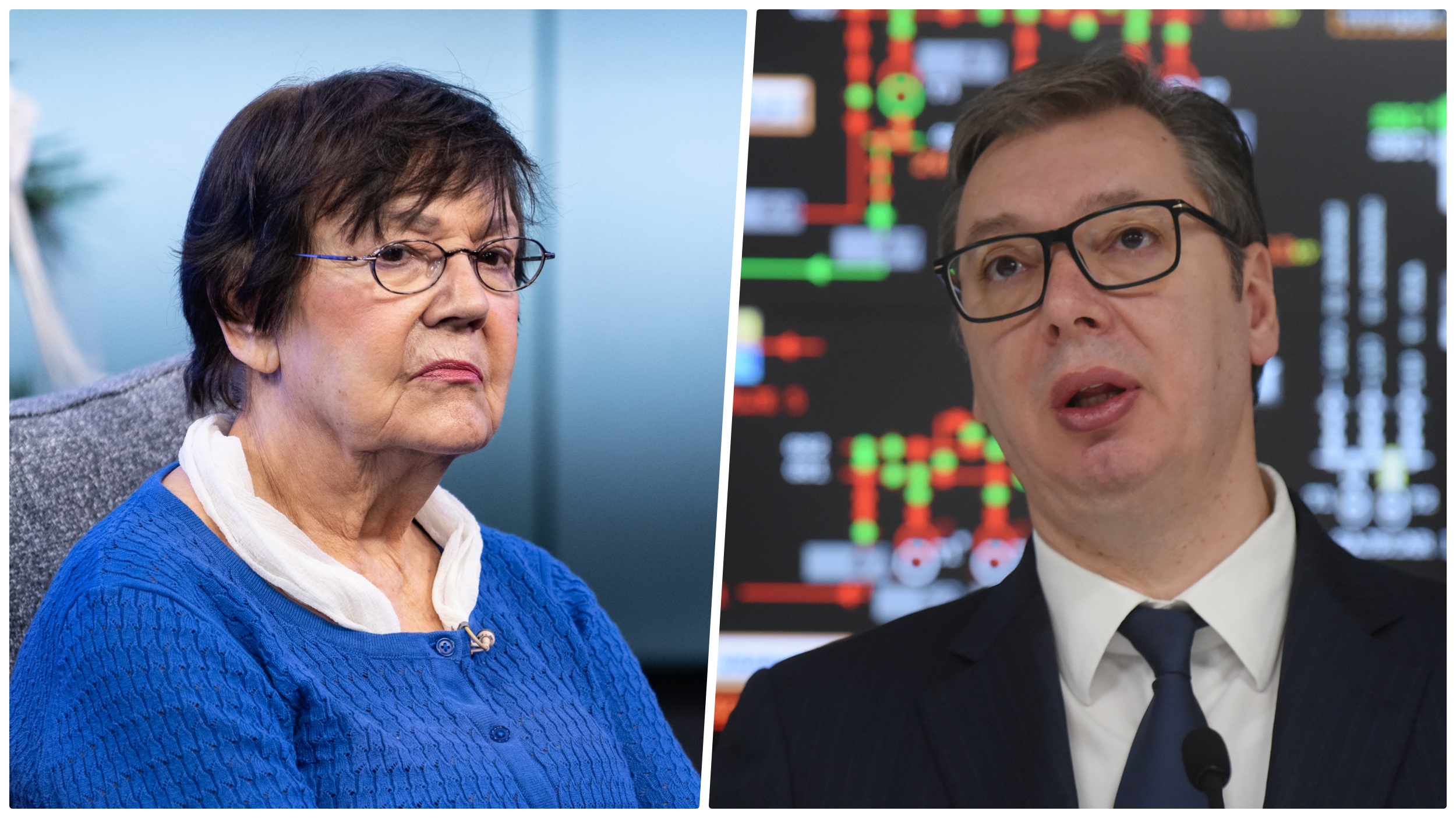 Vesna Pešić i Aleksandar Vučić