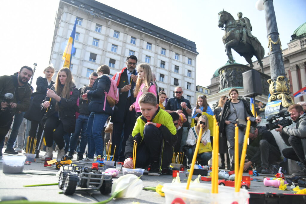 beograd 24.02.2023 ukrajina godišnjica ukrajina rat podrska ukrajini