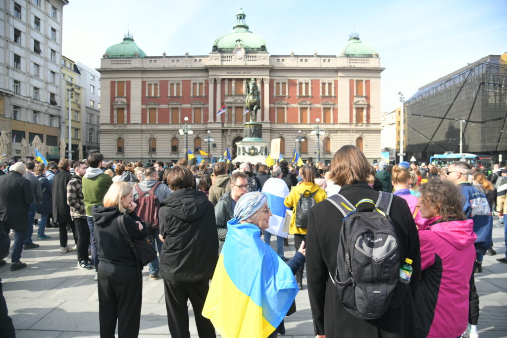 beograd 24.02.2023 ukrajina godišnjica ukrajina rat podrska ukrajini